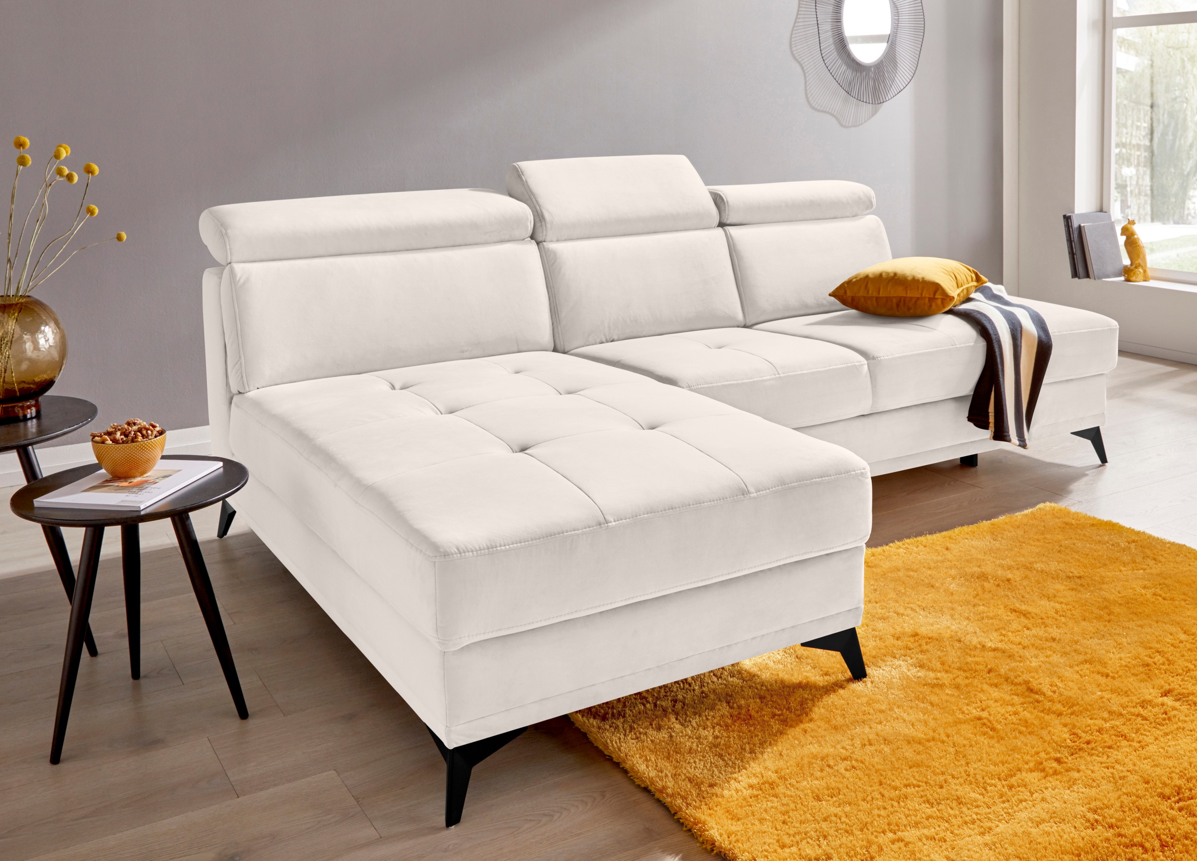 INOSIGN Ecksofa »Cardiz L-Form«, inkl.Kopfteilverstellung und Federkern wahlweise mit Bettfunktion
