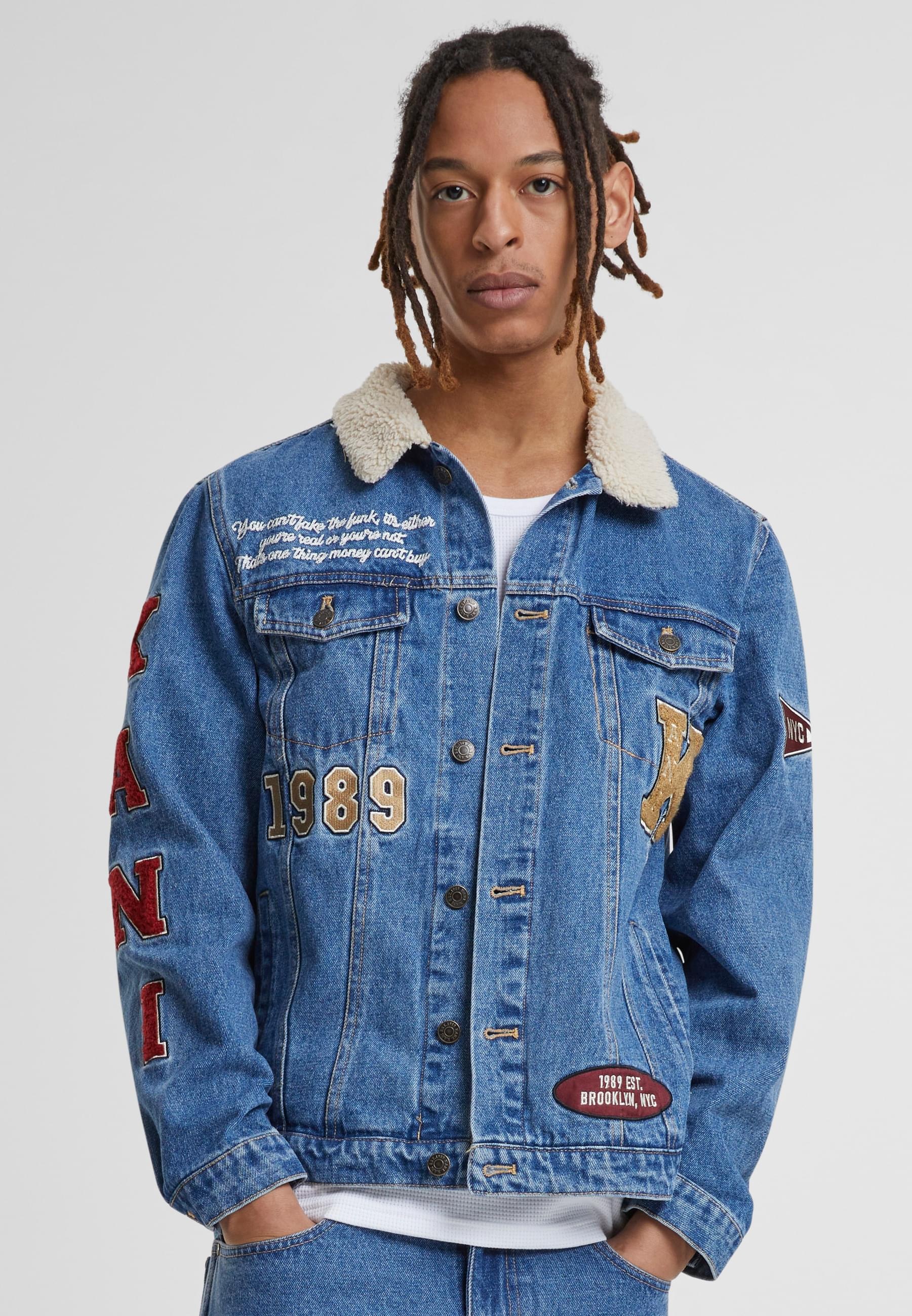 Karl Kani Jeansjacke »Karl Kani Herren KM224-030-1 KK OG Patched Denim Jacket« 1 Stk. tlg. ohne Kapuze