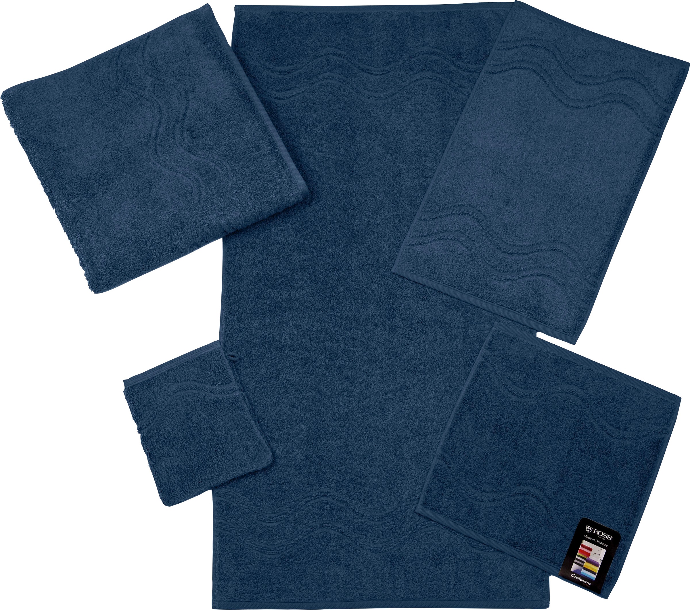 ROSS Handtuch »Cashmere feeling«, (Packung, 2 St.), 100% Baumwolle, mit Wellen-Bordüre, große Farbauswahl