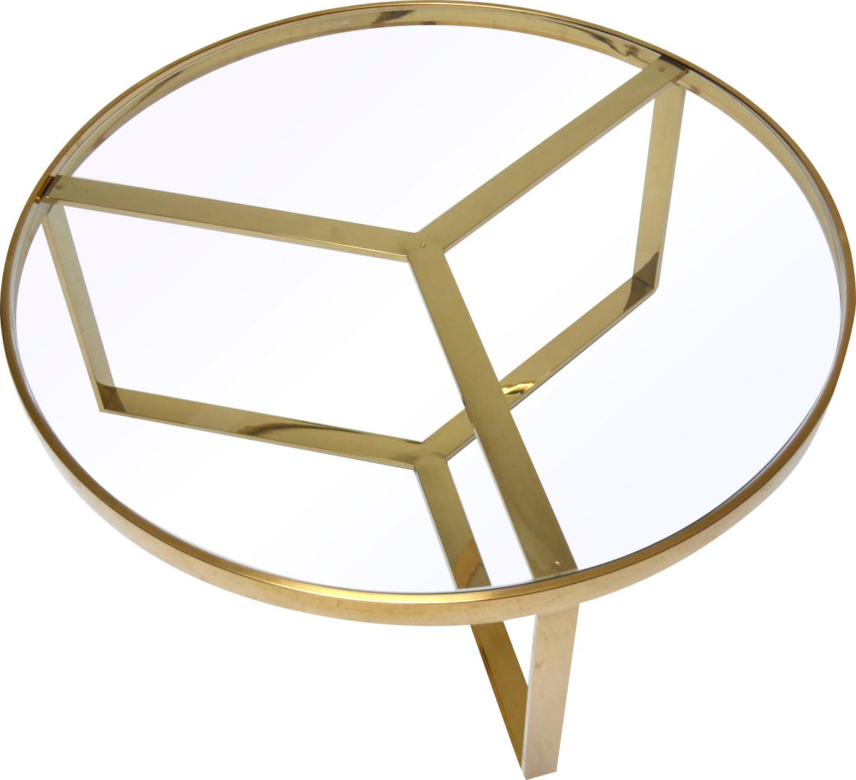 Leonique Couchtisch »Palmer«, Runder Couchtisch, gold, Chrom, Glasplatte, G günstig online kaufen