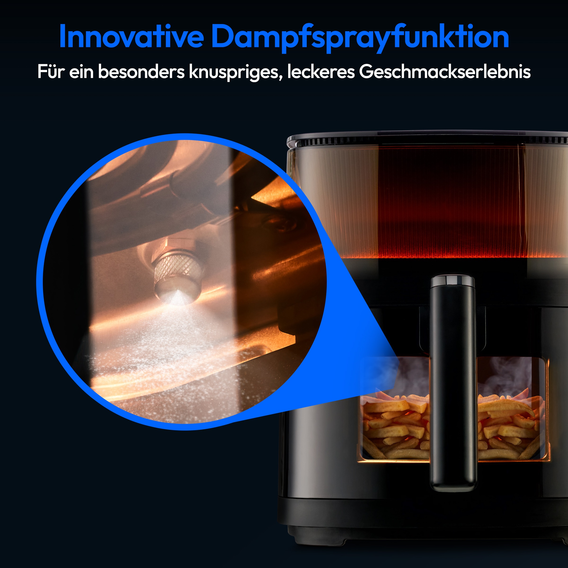 Medion® Heißluftfritteuse »X10 XL (MD 11780), 5 L, 10 Automatikprogramme, Wassersprayfunktion«, 1500 W, Temperatur einstellbar 80 - 230 °C, ILAG Beschichtung, Timer