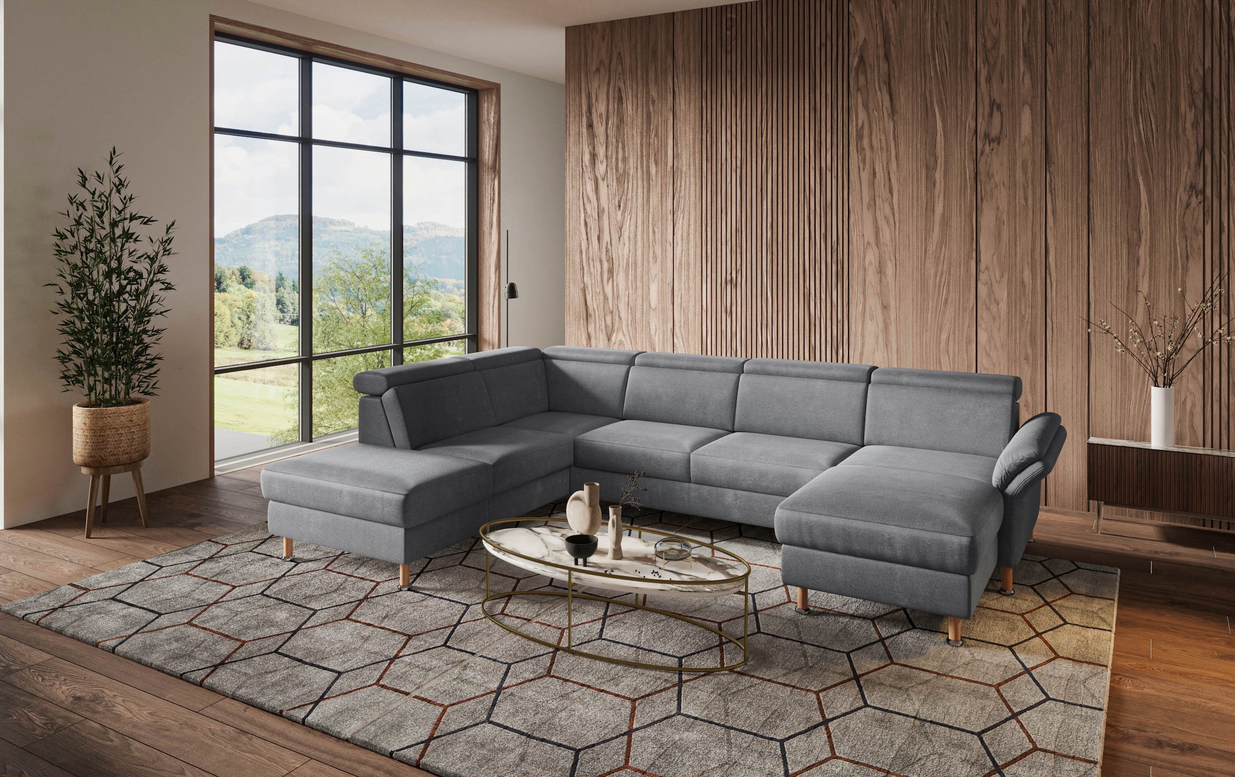Home affaire Wohnlandschaft »Calypso U-Form«, wahlweise mit motorischer Relaxfunktion