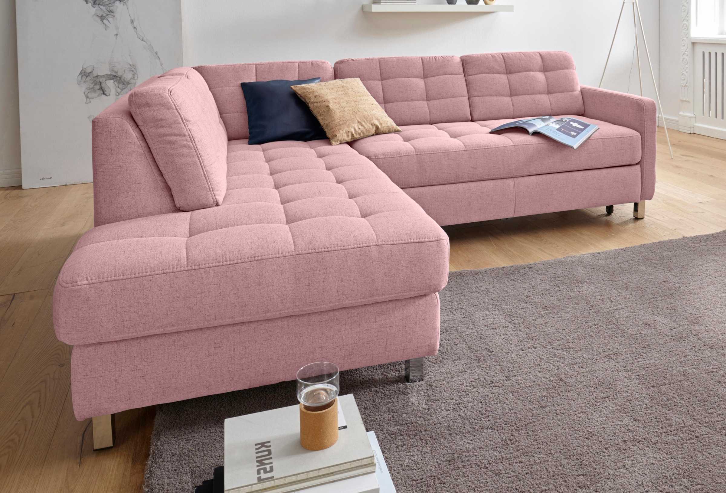 sit&more Ecksofa »Picasso L-Form«, wahlweise mit Bettfunktion und Bettkasten