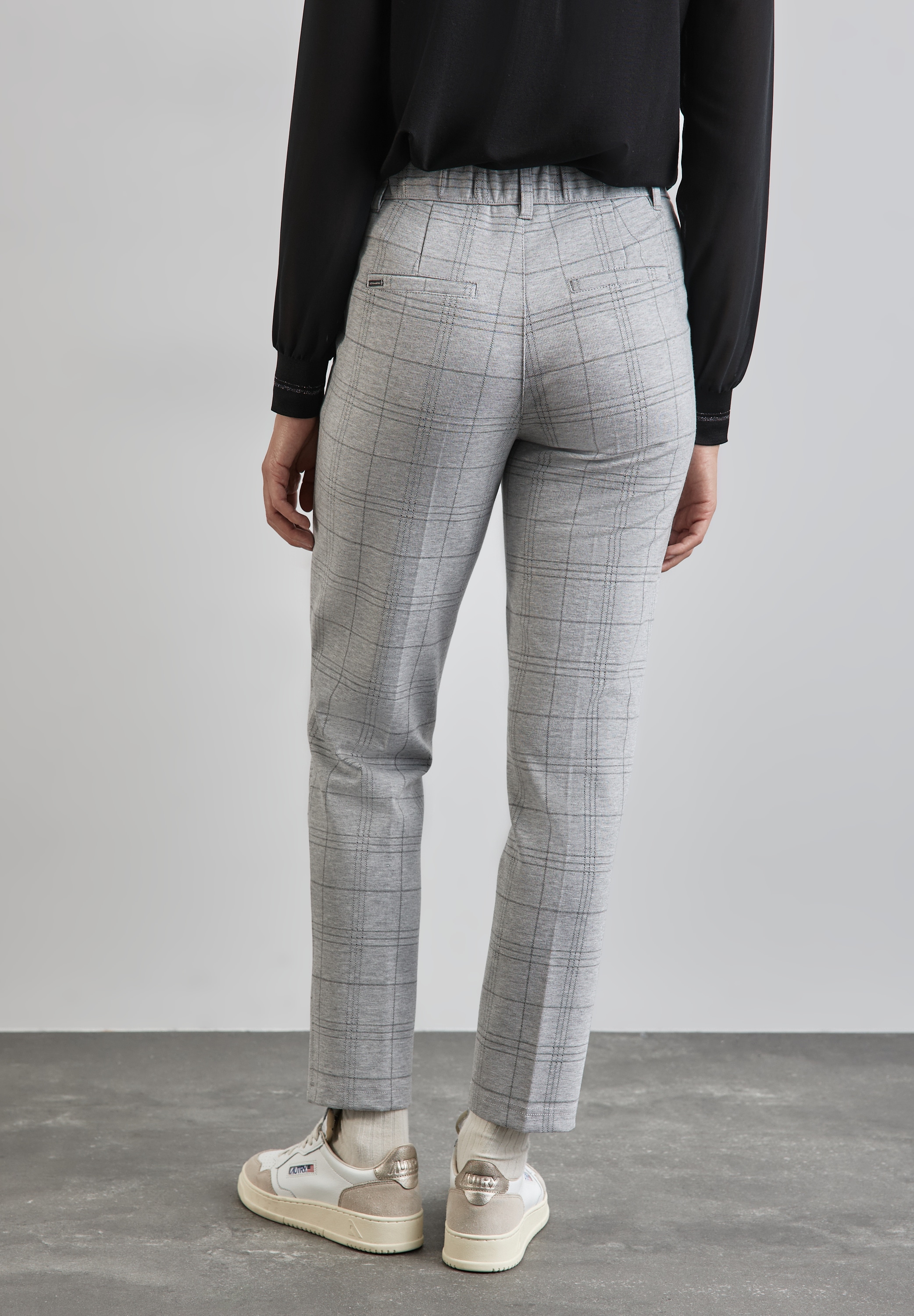 STREET ONE Chinohose, mit Karo Muster