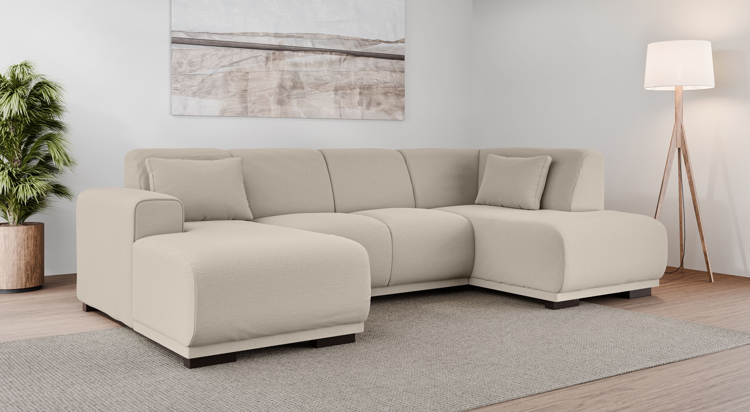 Home affaire Wohnlandschaft "BORNHOLM U-Form mit Recamiere rechts/links, B/ günstig online kaufen