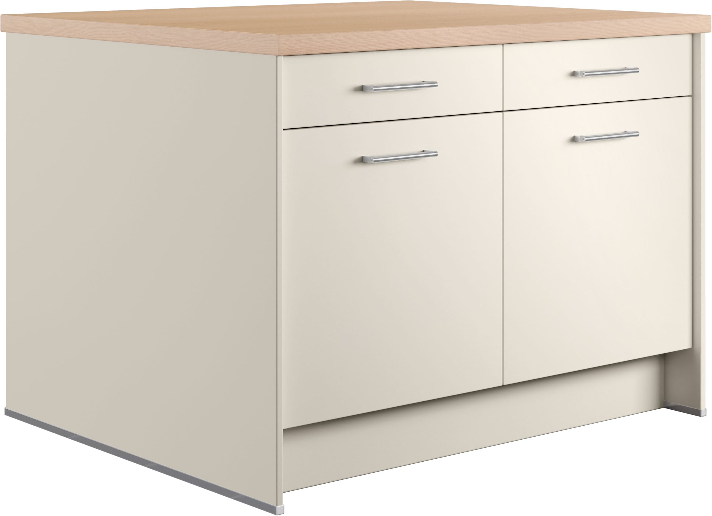 IMPULS KÜCHEN Kücheninsel »Kopenhagen, flexibel stellbar, Schubkästen mit Soft-Close« Set,  vormontiert, mit integriertem Sitzplatz auf einer Seite, Breite 123 cm