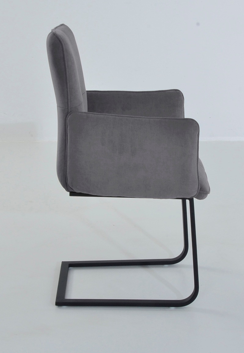 K+W Komfort & Wohnen Freischwinger »6502«, Aqua Clean, Freischwinger mit Armlehnen, Flachstahlkufe in schwarz