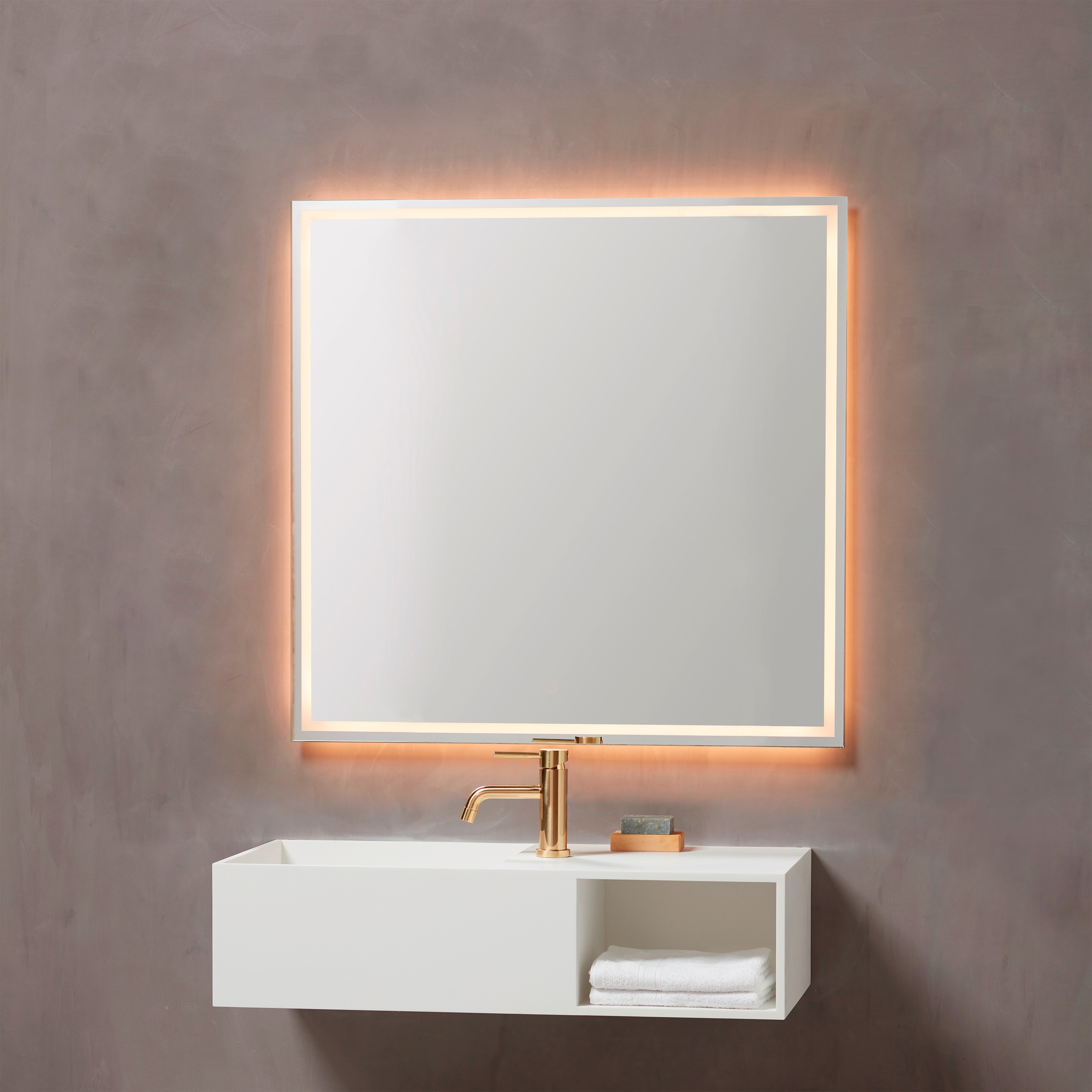 LOEVSCHALL LED-Lichtspiegel »Rimini« silberfarben