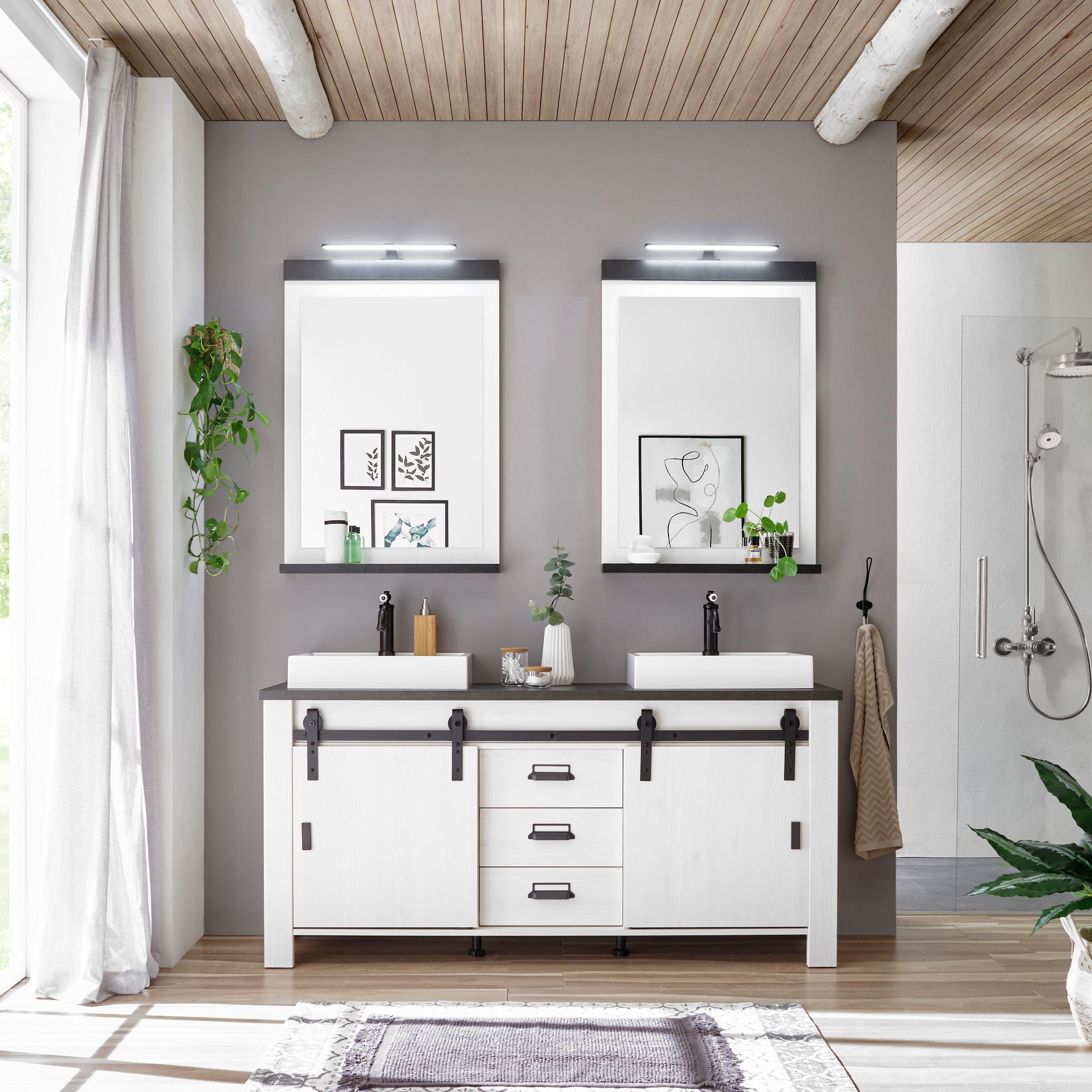 Home affaire Badmöbel-Set »SHERWOOD, Bad im modernen Design, 3-teiliges Bad günstig online kaufen