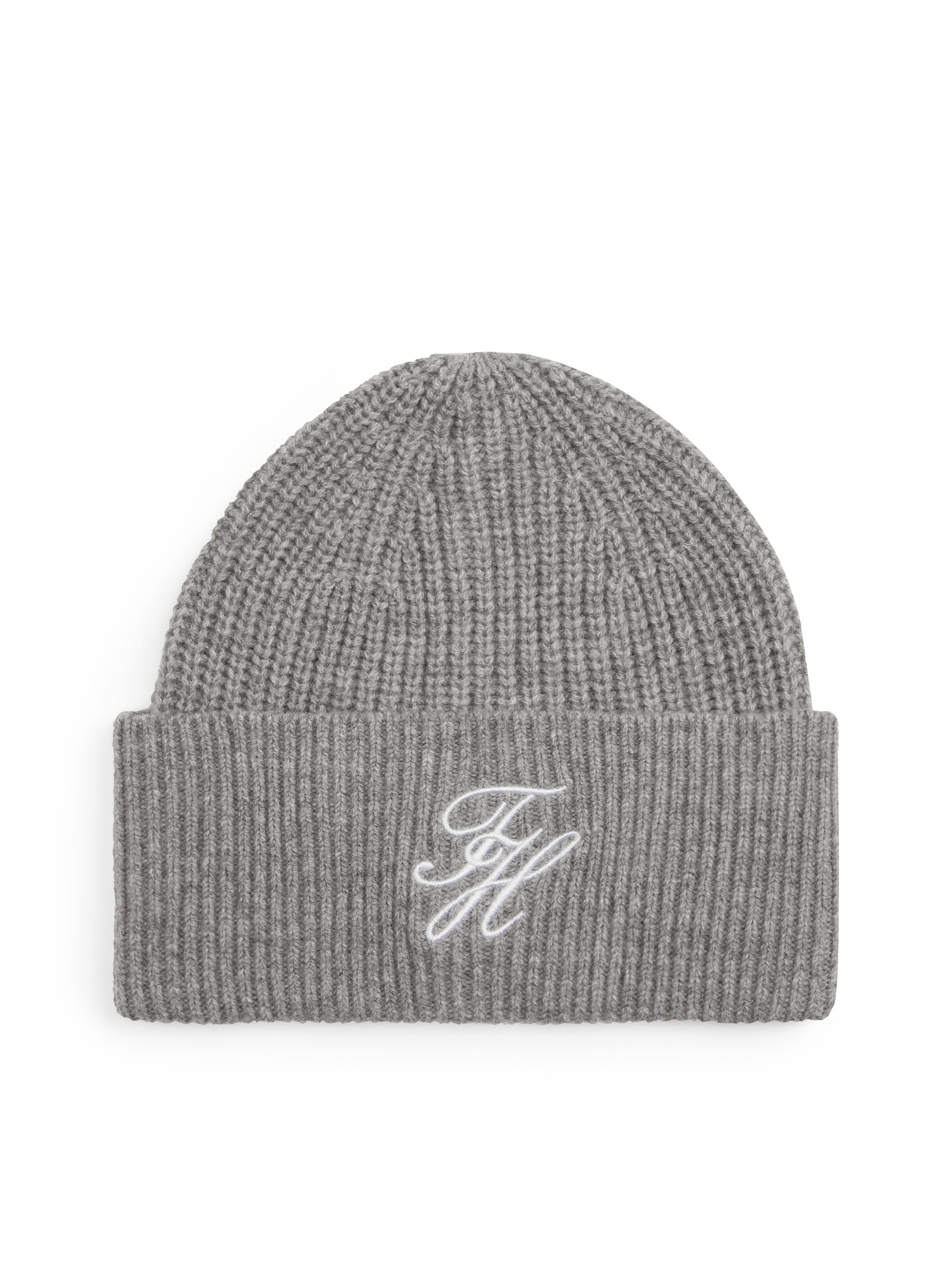 Tommy Hilfiger Beanie »TOMMY SCRIPT CASHMERE« aus Kaschmirmix mit gesticktem Logo, Maße 21 x 24,5 cm