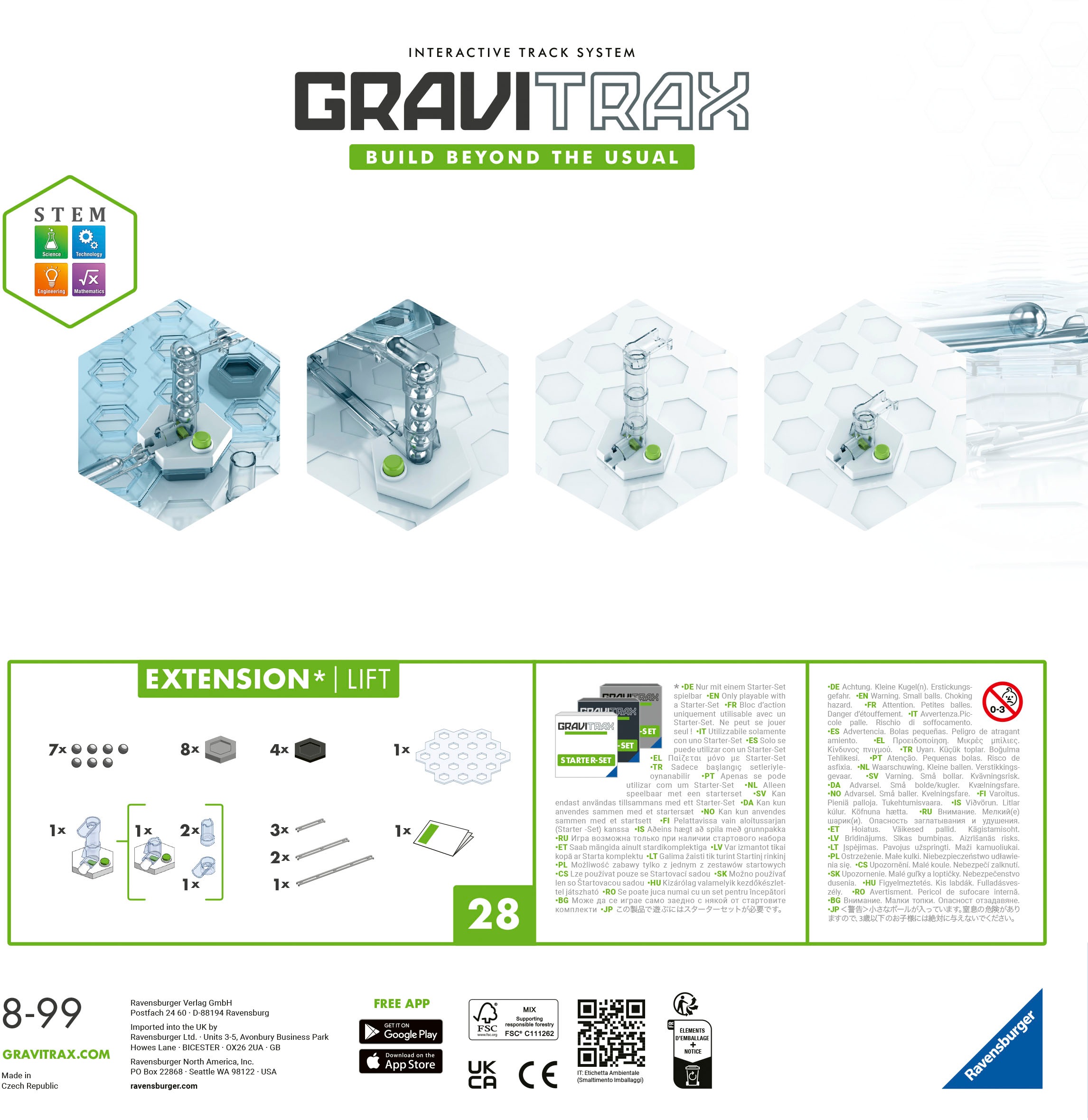 Ravensburger Kugelbahn-Bausatz »GraviTrax Extension Lift«, Made in Europe