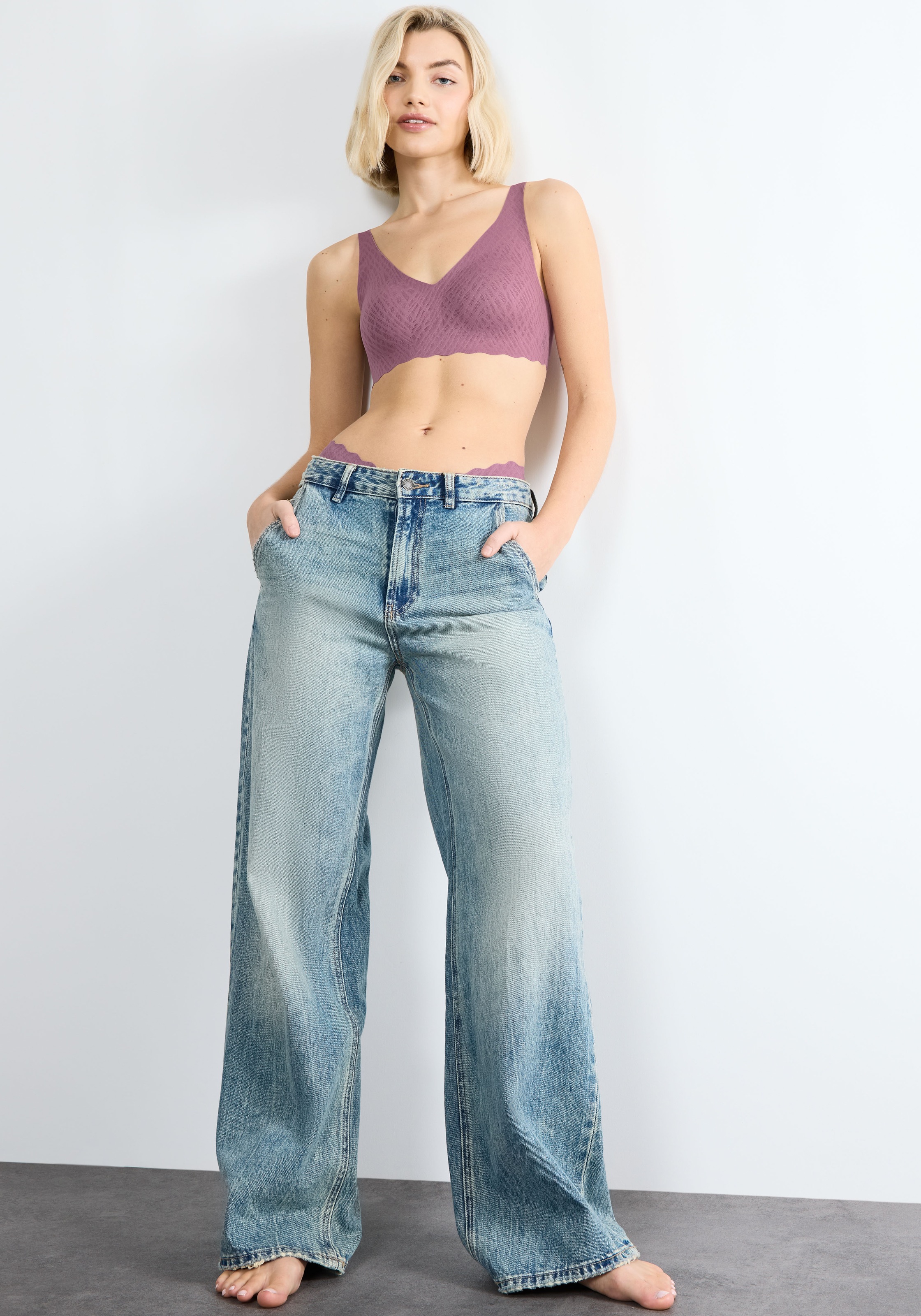 sloggi Bügelloser BH »ZERO Feel Bliss Soft bra«, unsichtbar mit Spitzenoptik
