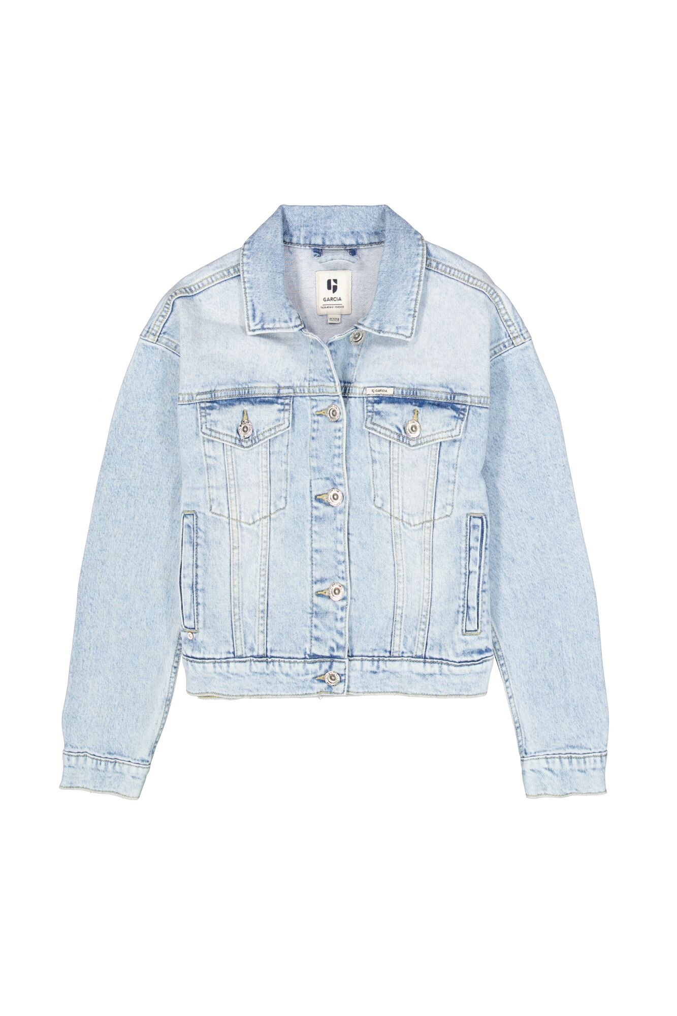 Garcia Jeansjacke ohne Kapuze mit Stretch und Knopfleiste