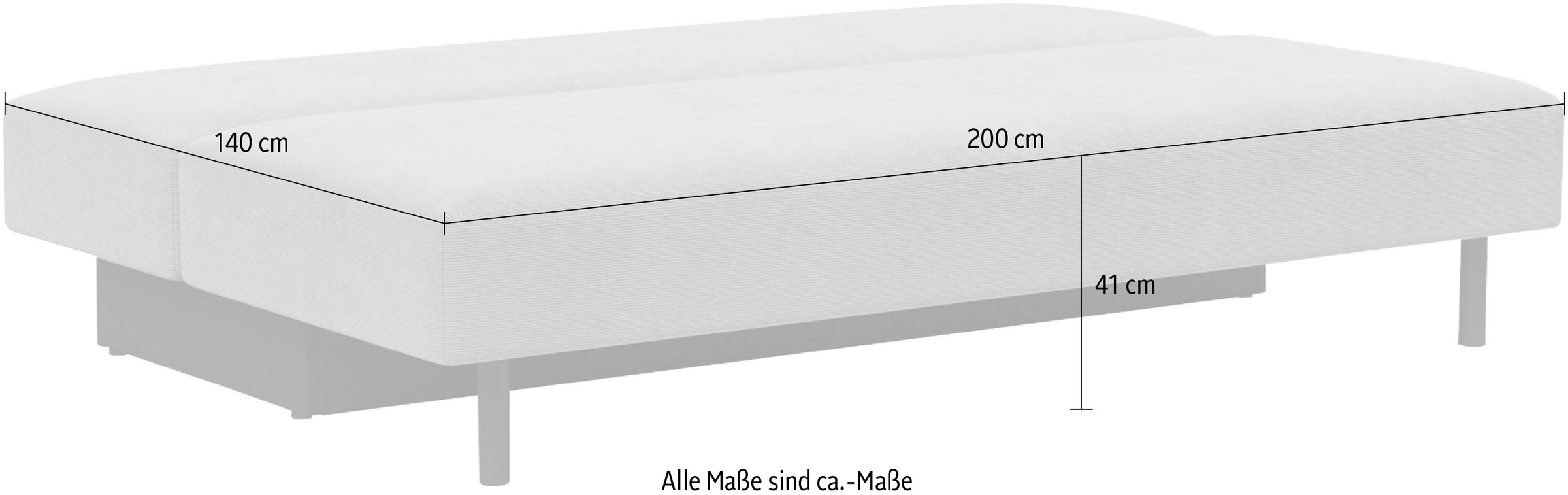 INNOVATION LIVING ™ 3-Sitzer »Merga Schlafsofa«, großem Bettkasten,minimalistischem Design, bedarf wenig Stellfläche