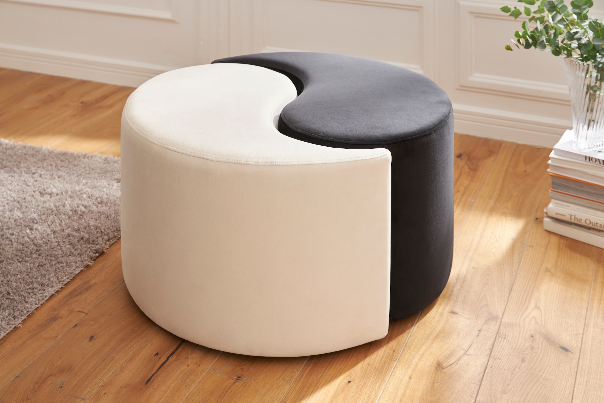 Guido Maria Kretschmer Home&Living Polsterhocker »Yin&Yang Durchmesser 82cm«, 2teilig, einzeln stellbar oder Yin-Yang-Optik