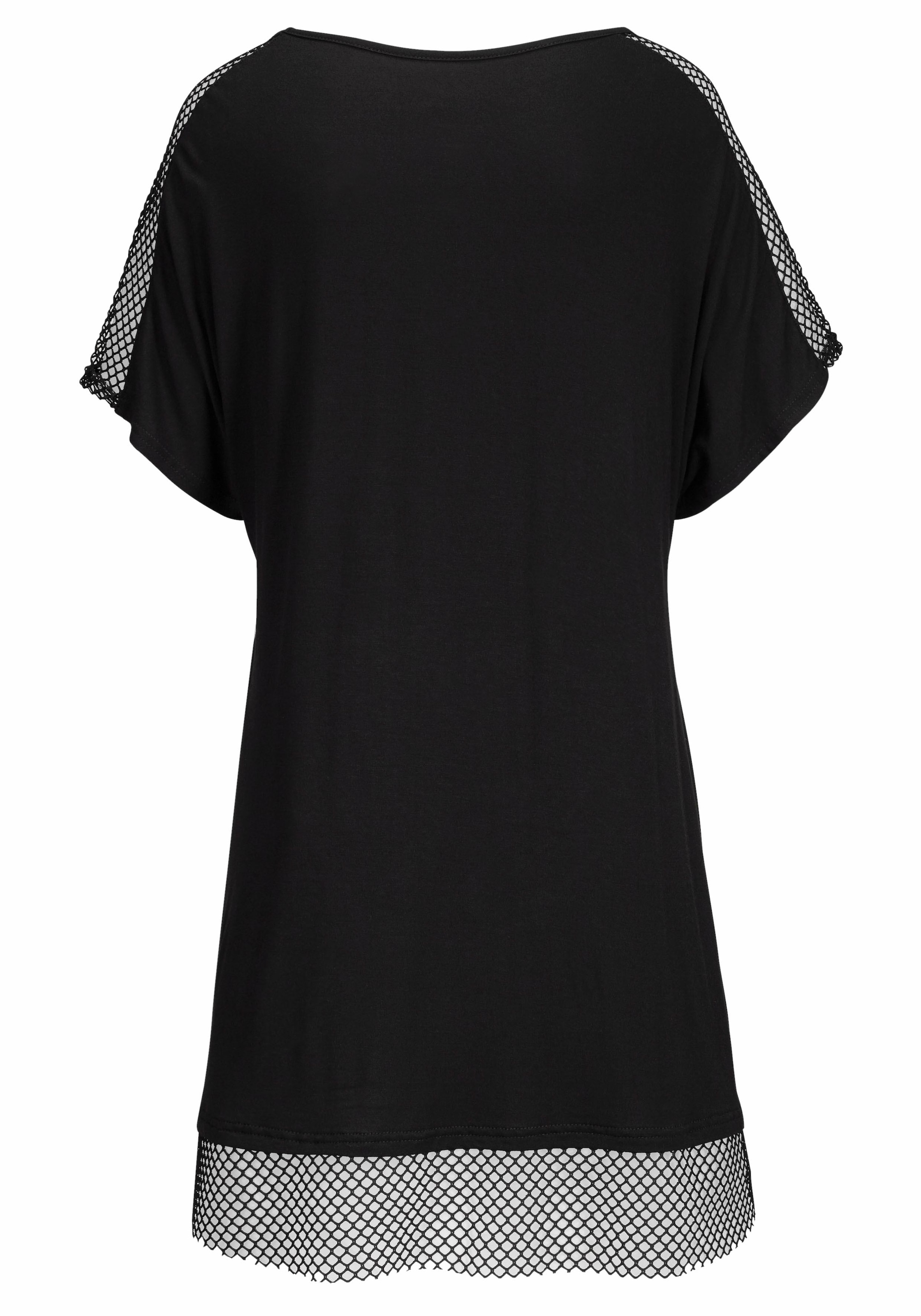 s.Oliver Longshirt, mit Mesheinsätzen, Shirtkleid, Strandkleid, lockere Passform