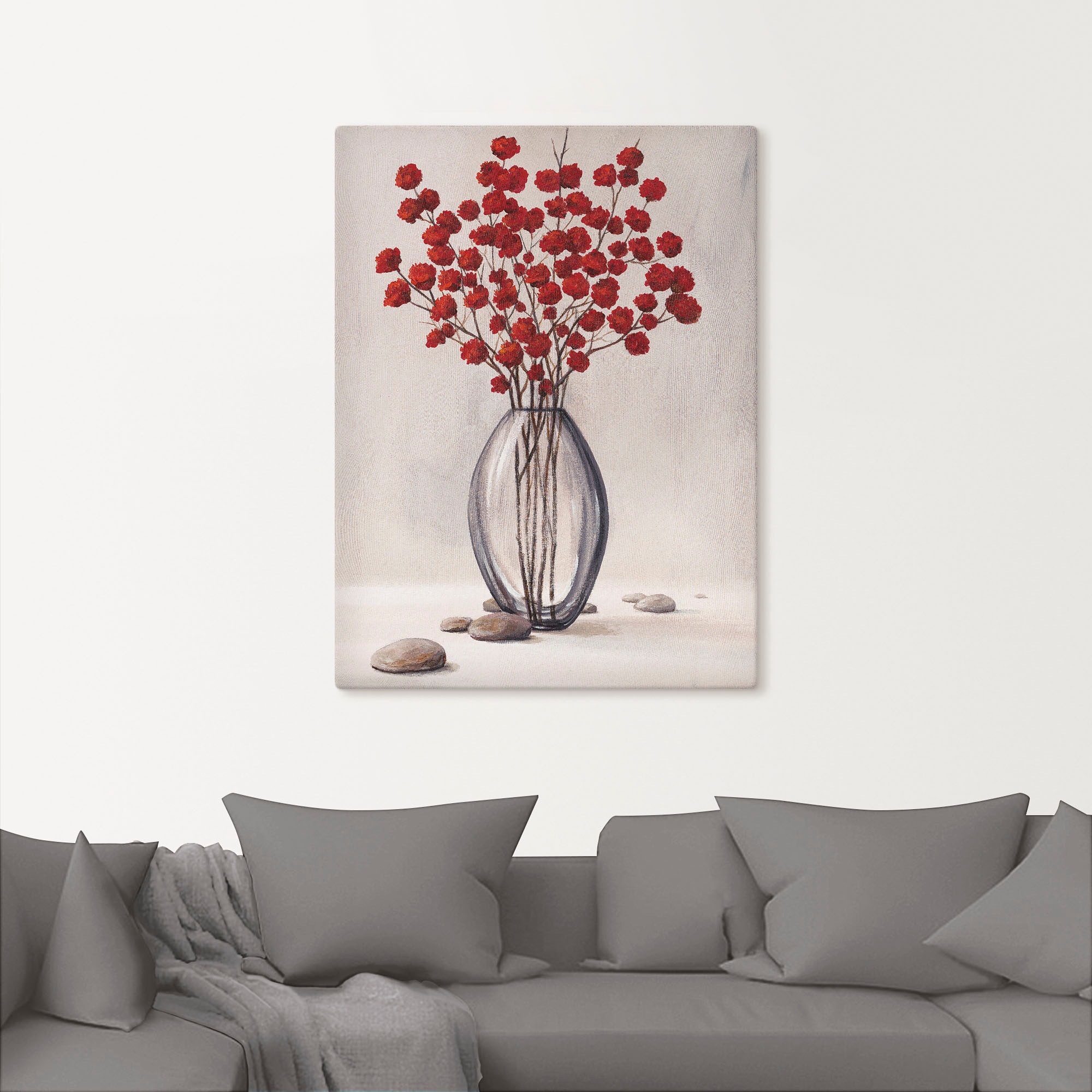 Artland Leinwandbild »Dekorative rote Herbstblumen«, Blumenbilder, (1 St.), günstig online kaufen