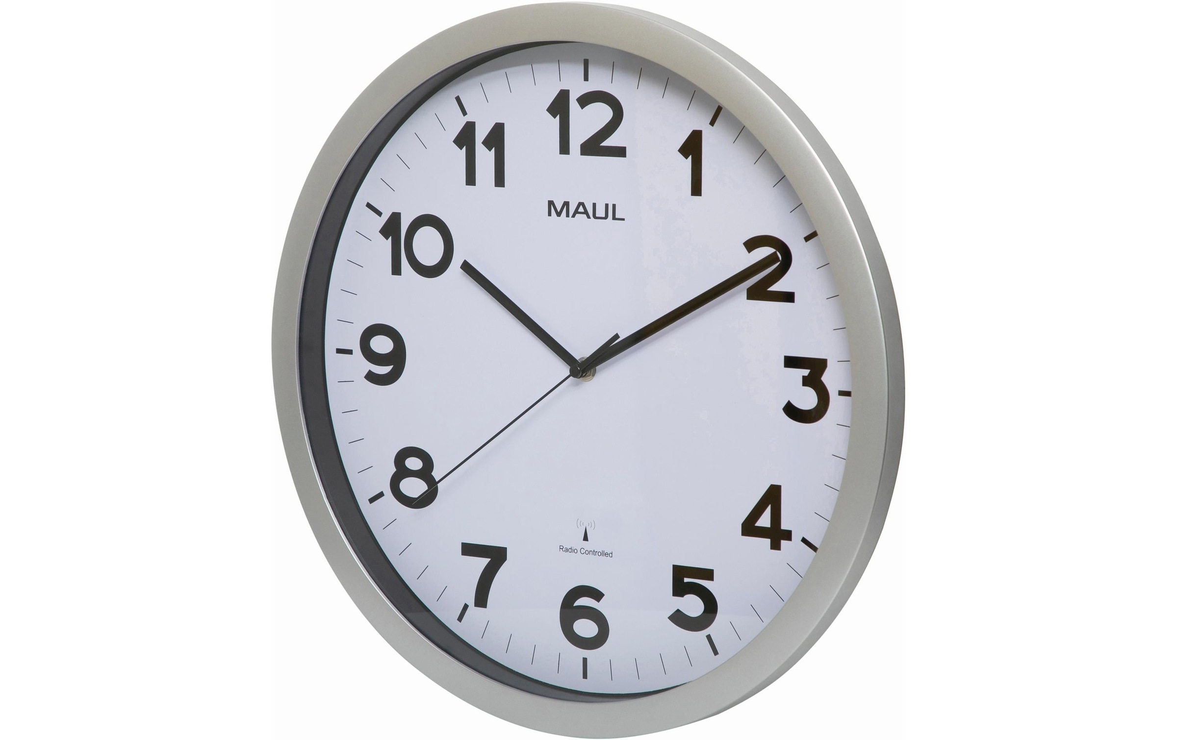 Maul Wanduhr »Wanduhr MAULstep, Weiss, Silberrand«
