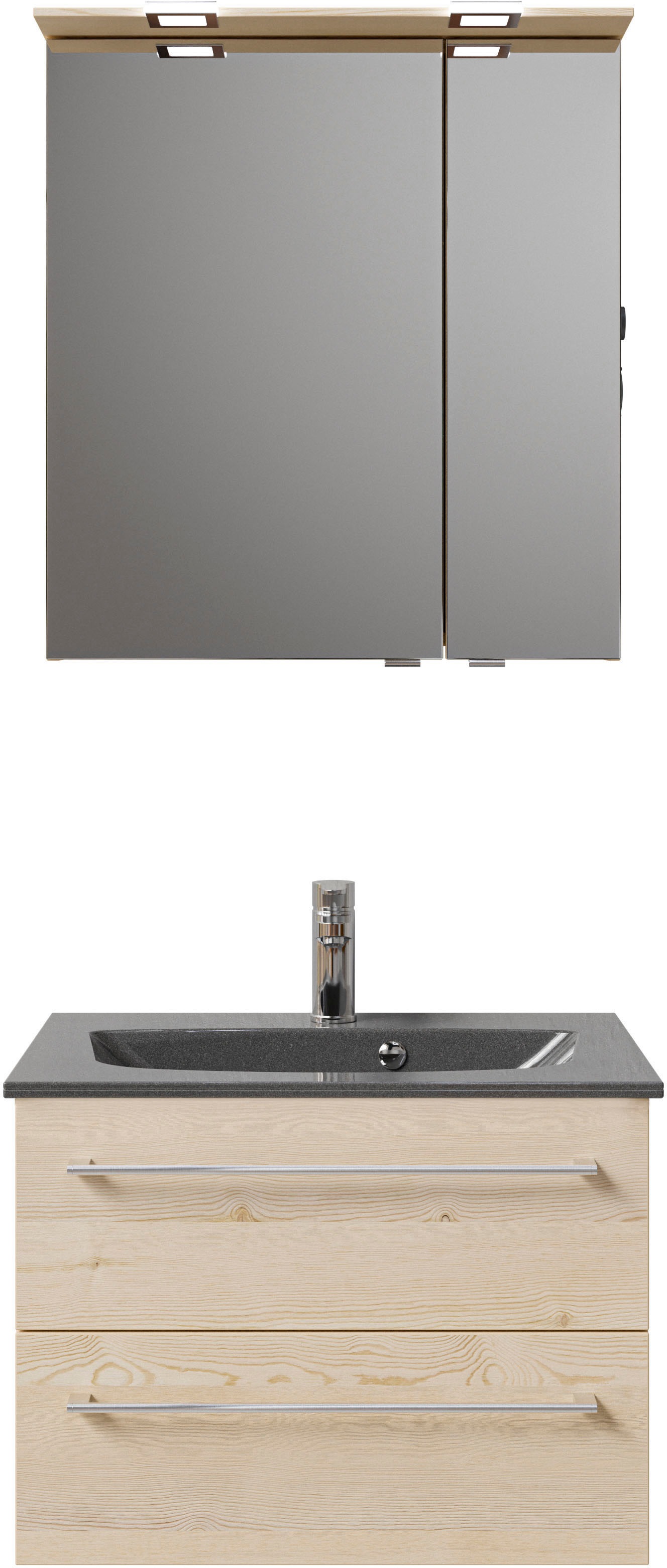 Saphir Badmöbel-Set »Serie 6025 2-teilig Mineralmarmor-Waschtisch mit LED-S günstig online kaufen