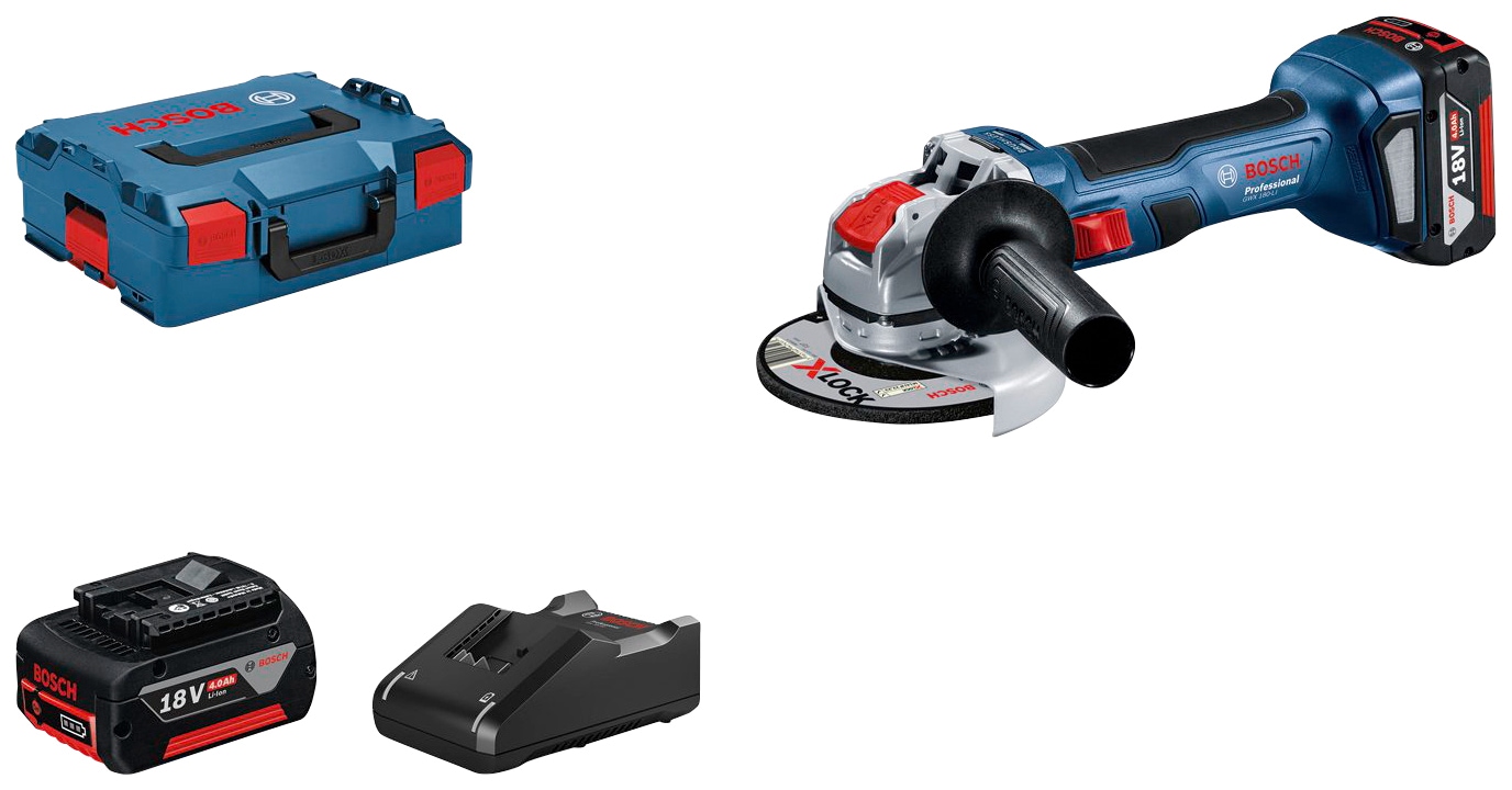 Bosch Professional Akku-Winkelschleifer »GWX 18V-7 Professional«, inkl. Koffer, mit 2x18V/4Ah Akkus und Ladegerät