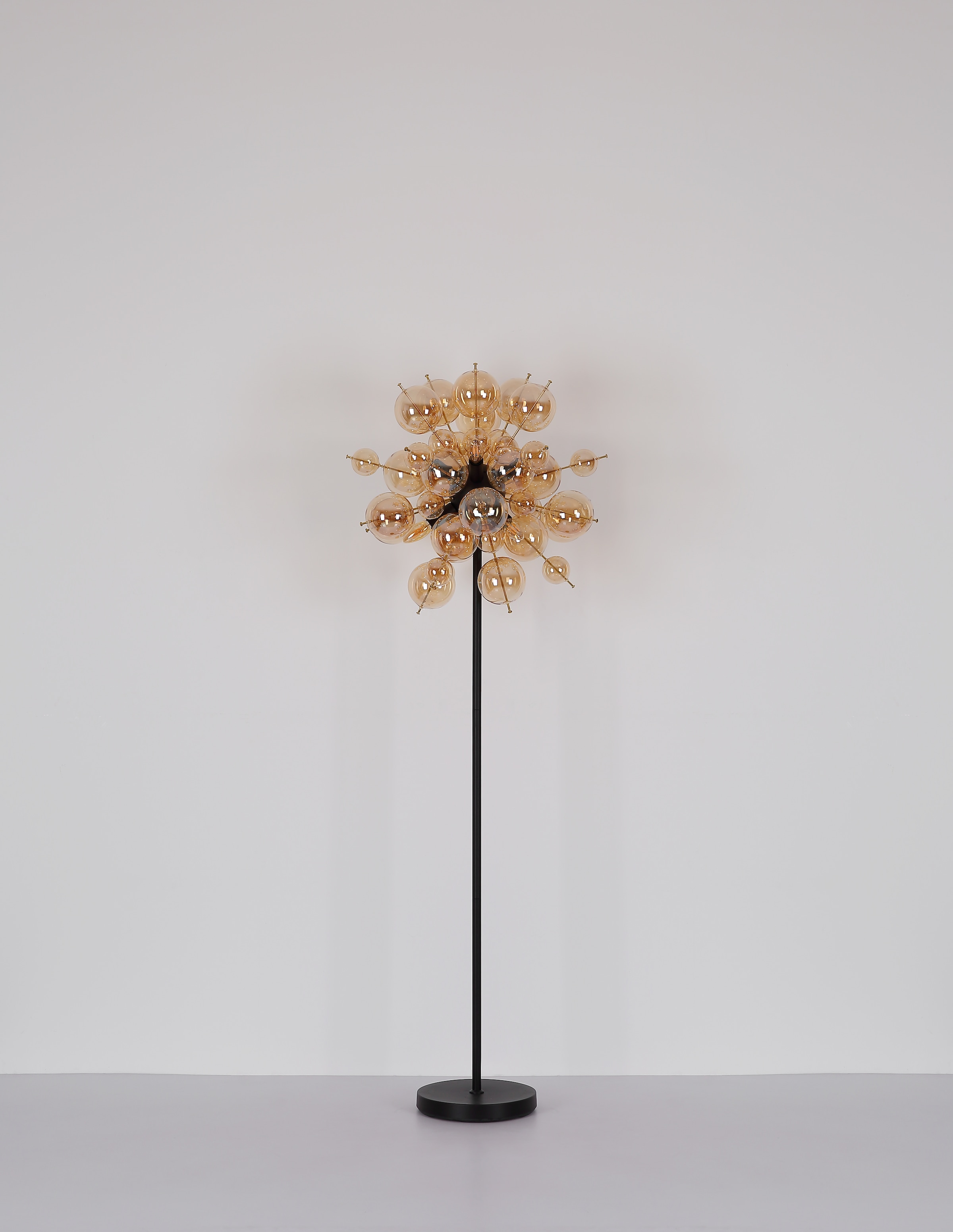 GLOBO LIGHTING Stehlampe »UDO«, Leuchtmittel E14 | ohne Leuchtmittel, Stehlampe/goldfarben/Glaskugeln/modern/Wohnzimmer/Flur/Schlafzimmer