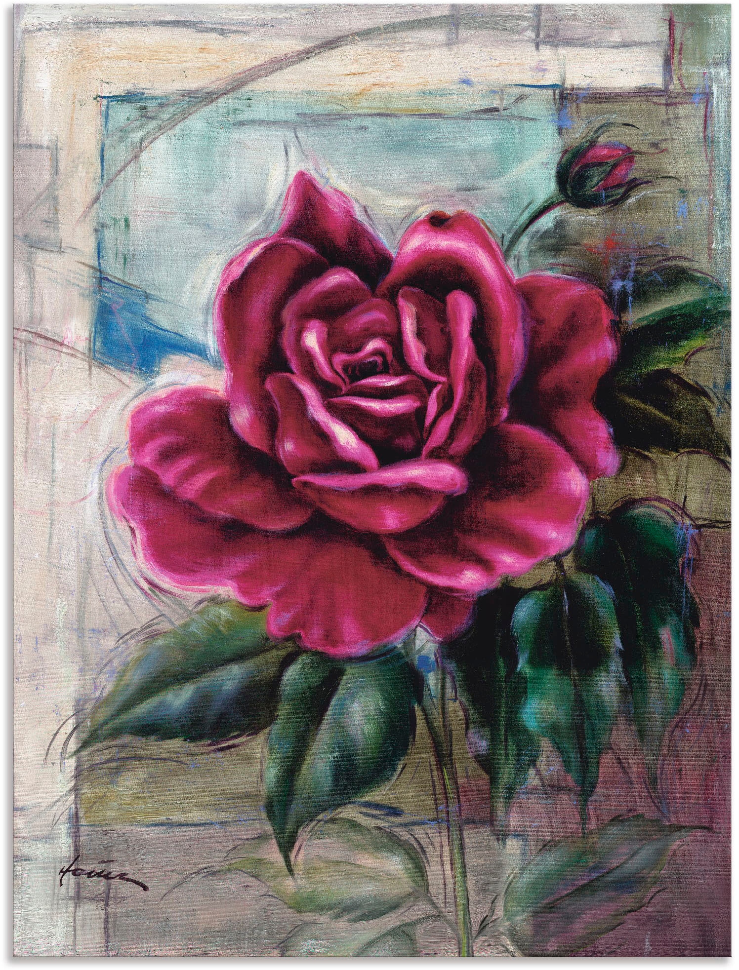 Artland Wandbild »Rose II«, Blumen, (1 St.), als Alubild, Outdoorbild, Lein günstig online kaufen