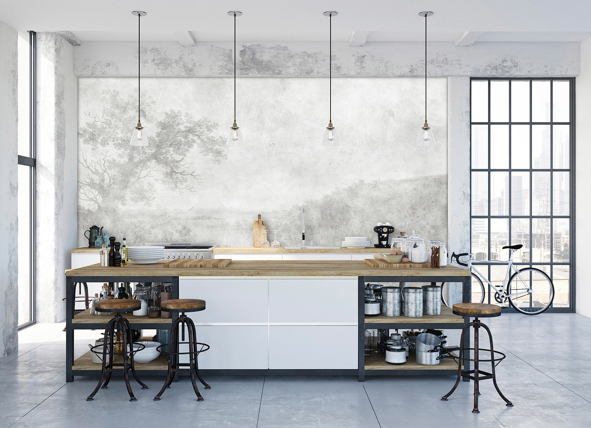 living walls Fototapete »Walls by Patel Romantic River« glatt Vlies, Wand