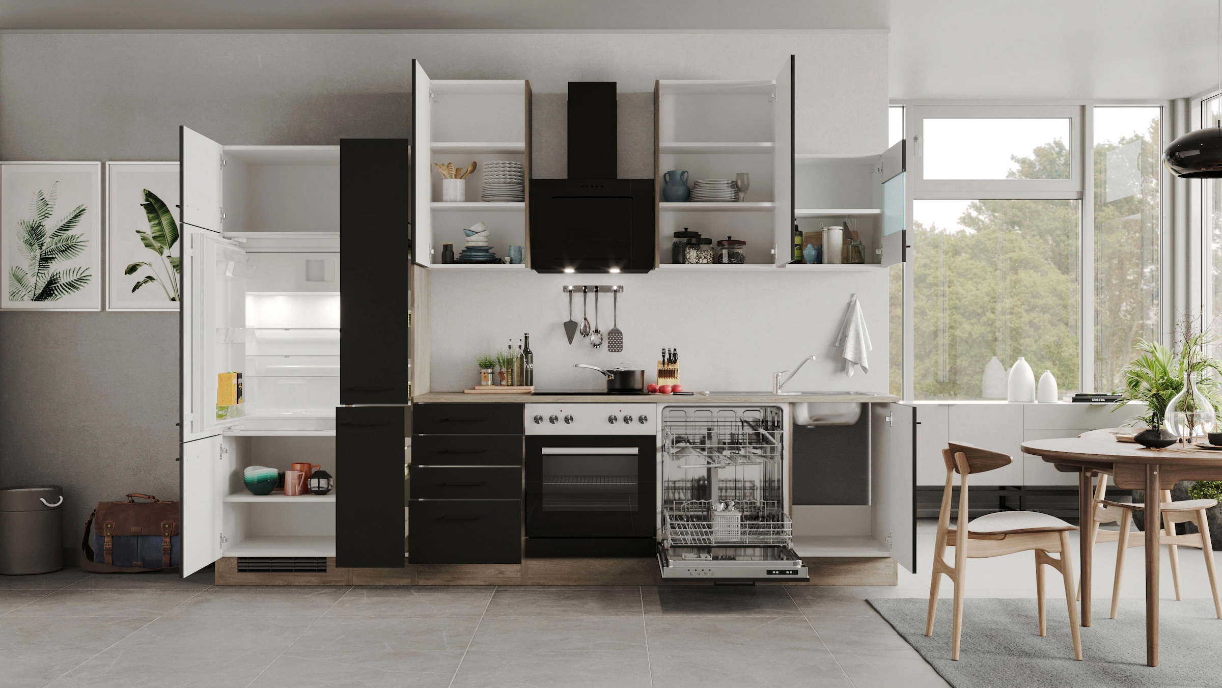 Flex-Well Küche »Capri«, mit und ohne E-Geräten erhältlich, Gesamtbreite  310 cm auf Rechnung kaufen