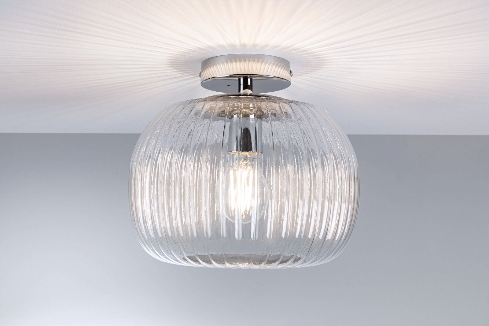 Paulmann Deckenleuchte »Ruya IP44 E27 230V max. 60W Glas, Chrom«, 1 flammig, Leuchtmittel E27 | ohne Leuchtmittel