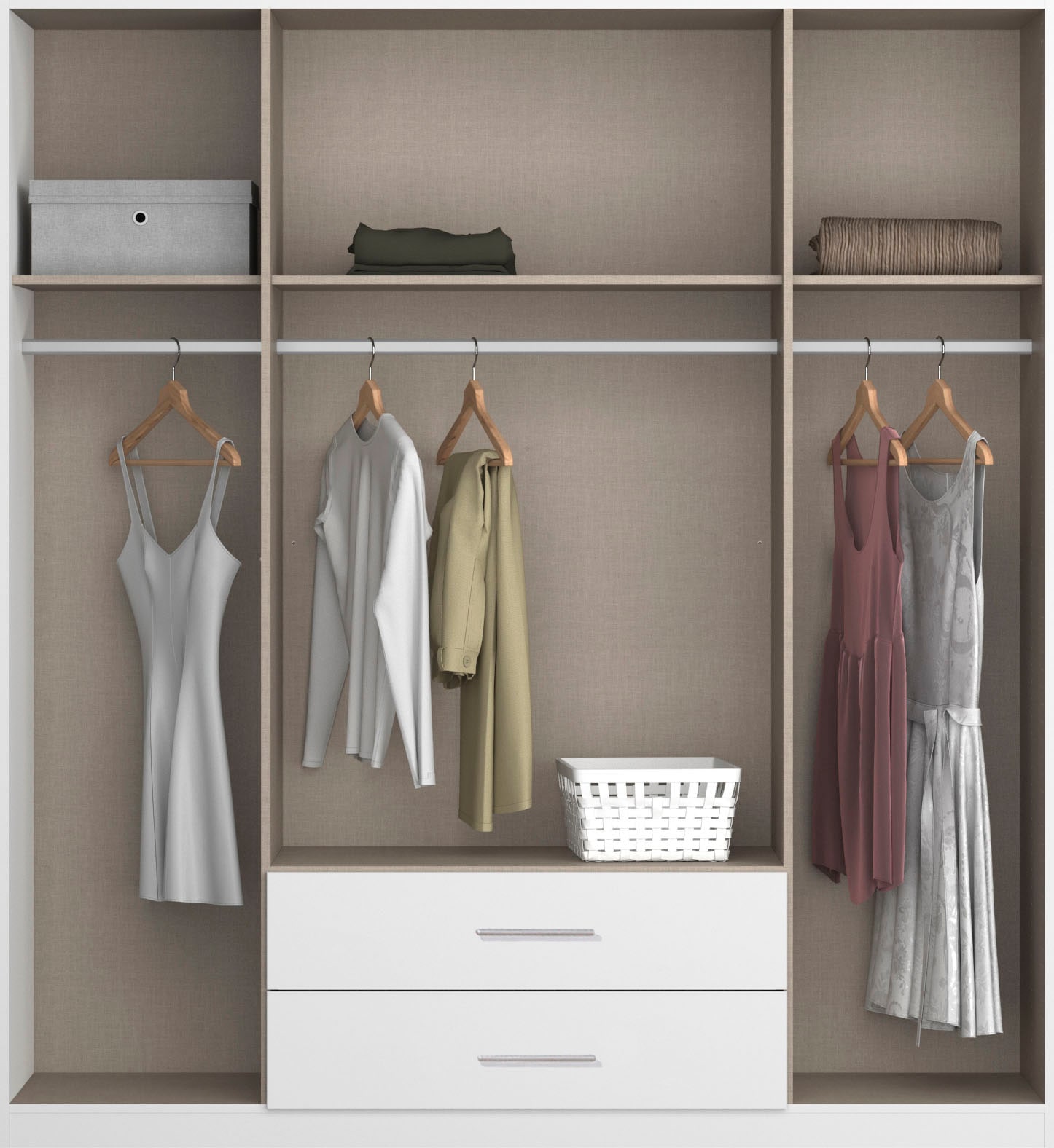 rauch Drehtürenschrank »Micro«, mit eleganten Aufleistungen und praktischen Außenschubkästen