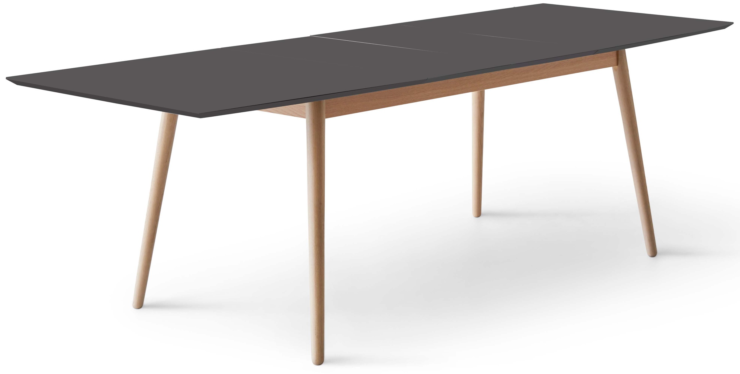 Hammel Furniture Esstisch »Meza Designtisch mit Auszugsfunktion und 2 Einlegeplatten«, bootsförmige Tischplatte MDF, Eiche Massivholzgestell