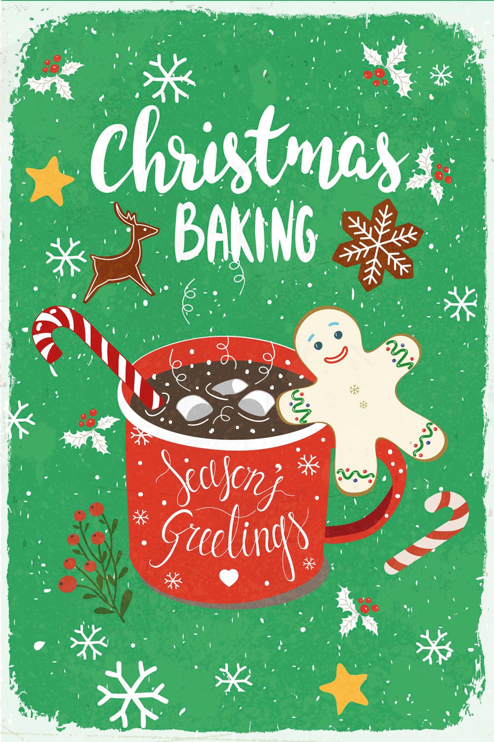 queence Metallbild »Christmas Baking«, Schriftzüge-Schriftzug-Weihnachten, (1 St.), Stahlschilder