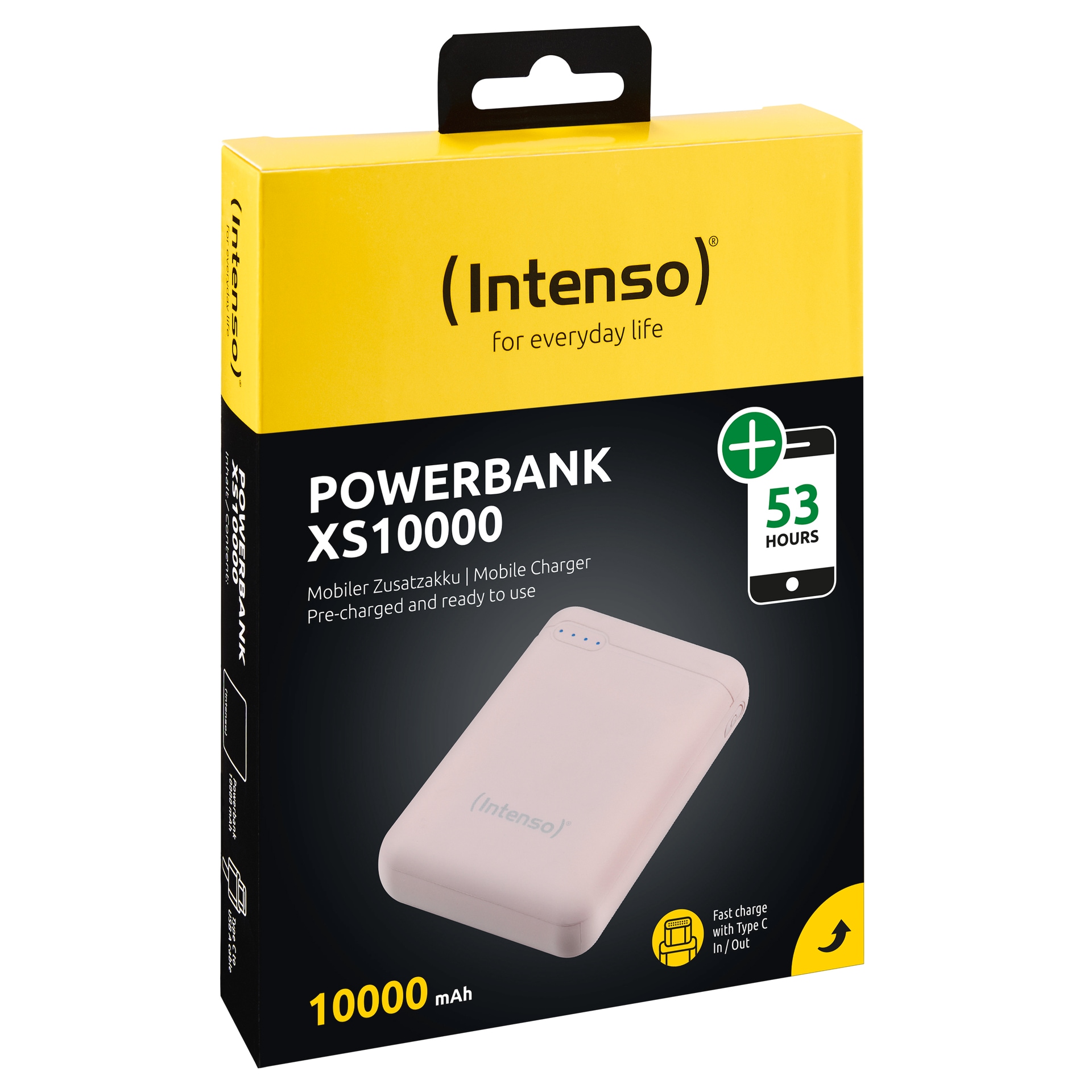 Intenso Powerbank »XS10000 10.000 mAh«, Intenso Power Bank XS10000 dark blue, mobiler Zusatzakku, mit USB-C zu USB-C Ladekabel