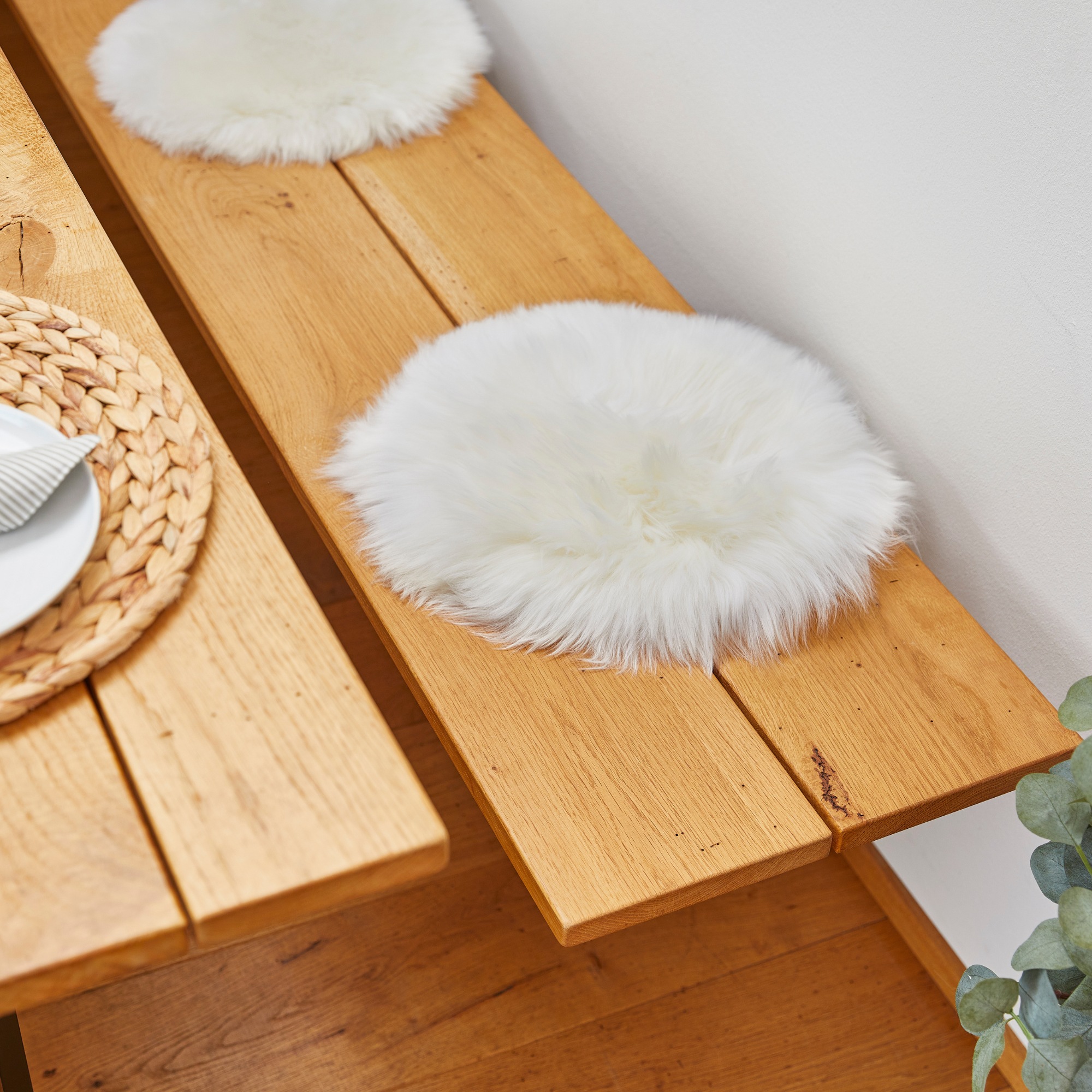 LUXOR living Stuhlkissen »Lammfell«, (1 St.), Sitzauflage, Sitzfell, rund, Ø 34 cm, echtes Lammfell
