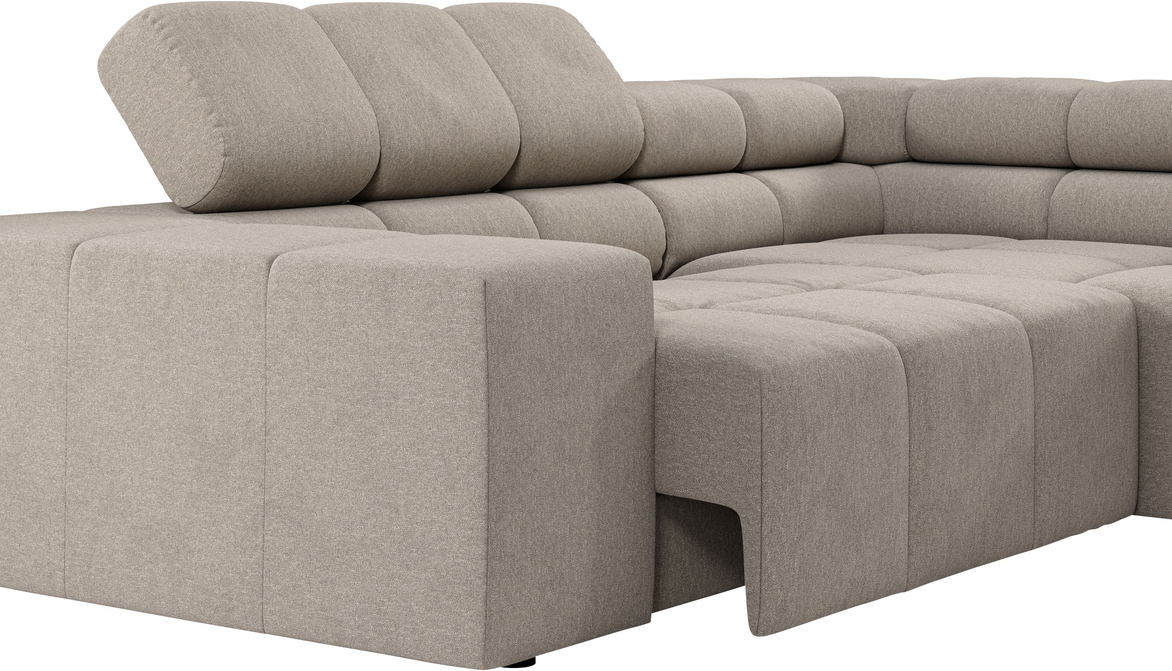 INOSIGN Ecksofa »Ancona, incl. Kopfteilverstellung + 3 Zierkissen, L-Form, bequem«, wahlweise motorische Sitztiefenverstellung, B/T(H: 249/215/70 cm