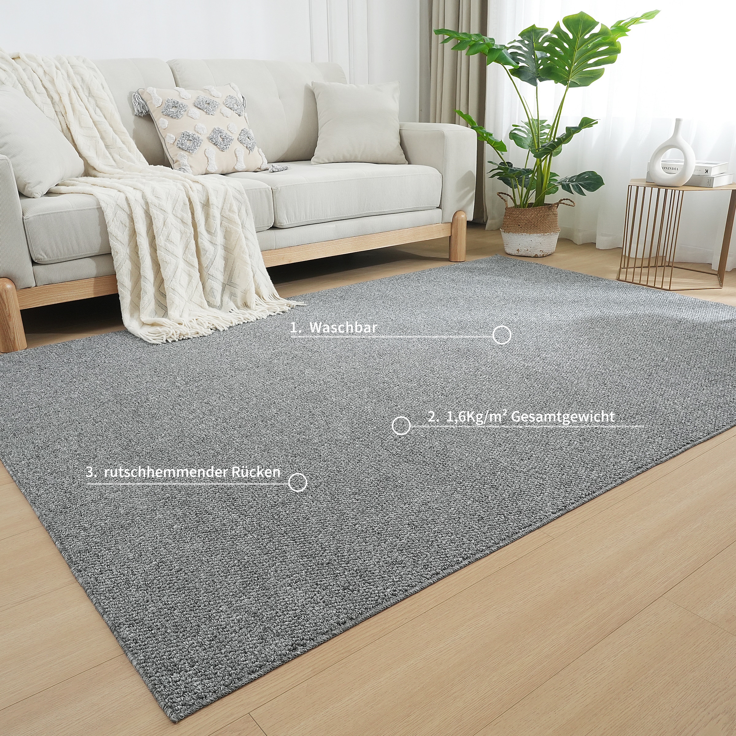 my home Teppich »Lilia«, rechteckig, 5 mm Höhe, Sisal-Optik, Wohnzimmer, Schlafzimmer, Esszimmer