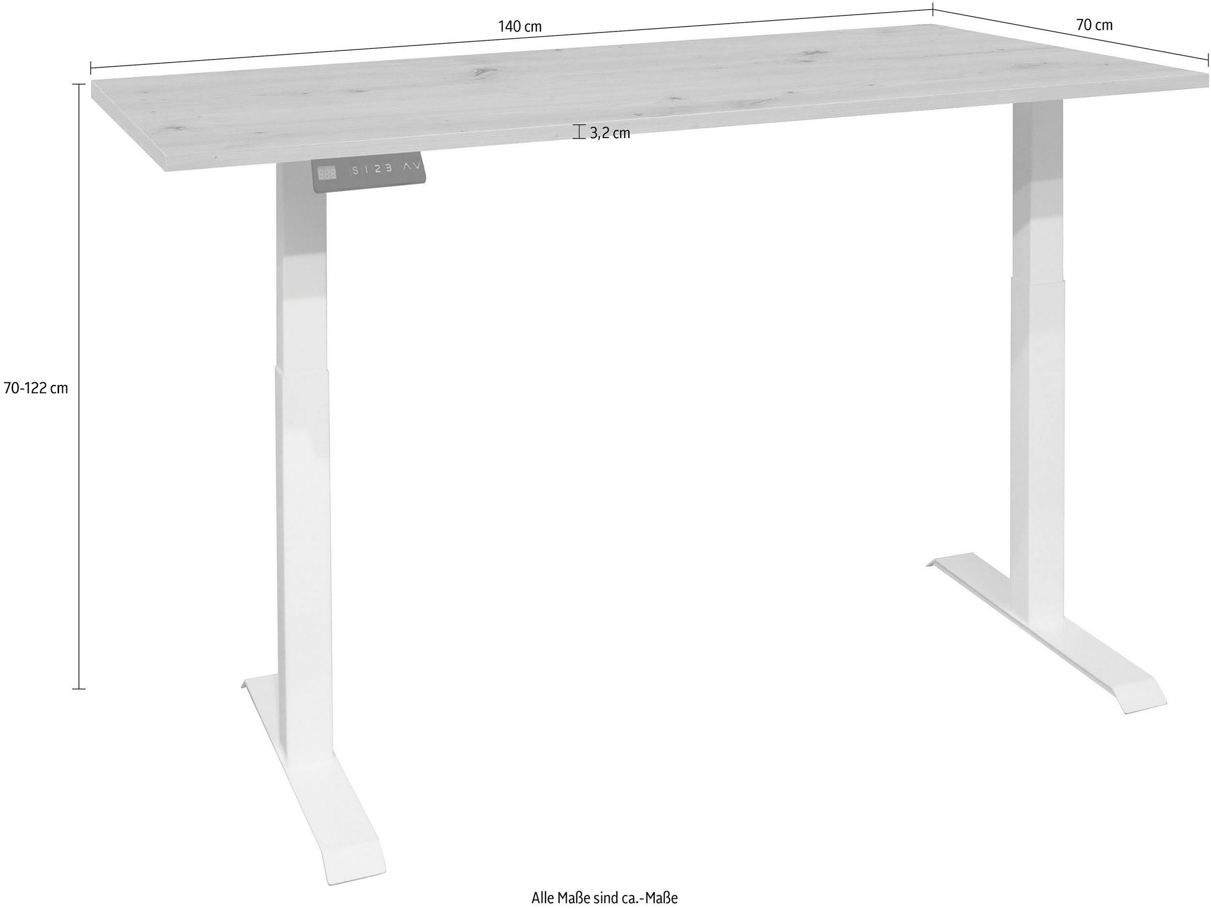 Mäusbacher Schreibtisch »Big System Office«, Breite 140 cm, elektrisch höhenverstellbar