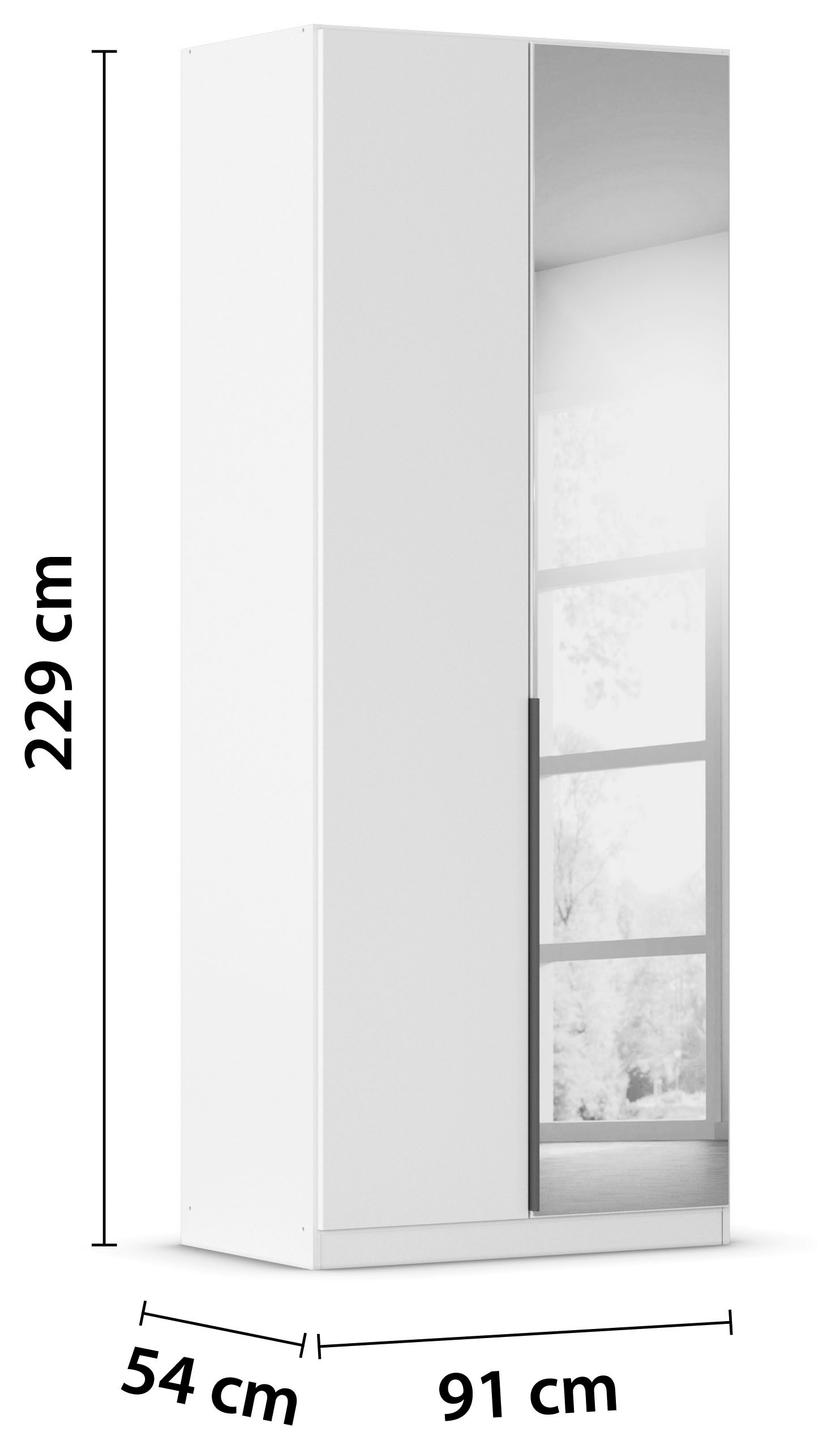 rauch Drehtürenschrank »Kleiderschrank Schrank Garderobe AGORDO mit Dekor- oder Hochglanzfront«, (in zwei Griff-Farben), durchdachte Innenausstattung, in 6 Breiten und 2 Höhen MADE IN GERMANY