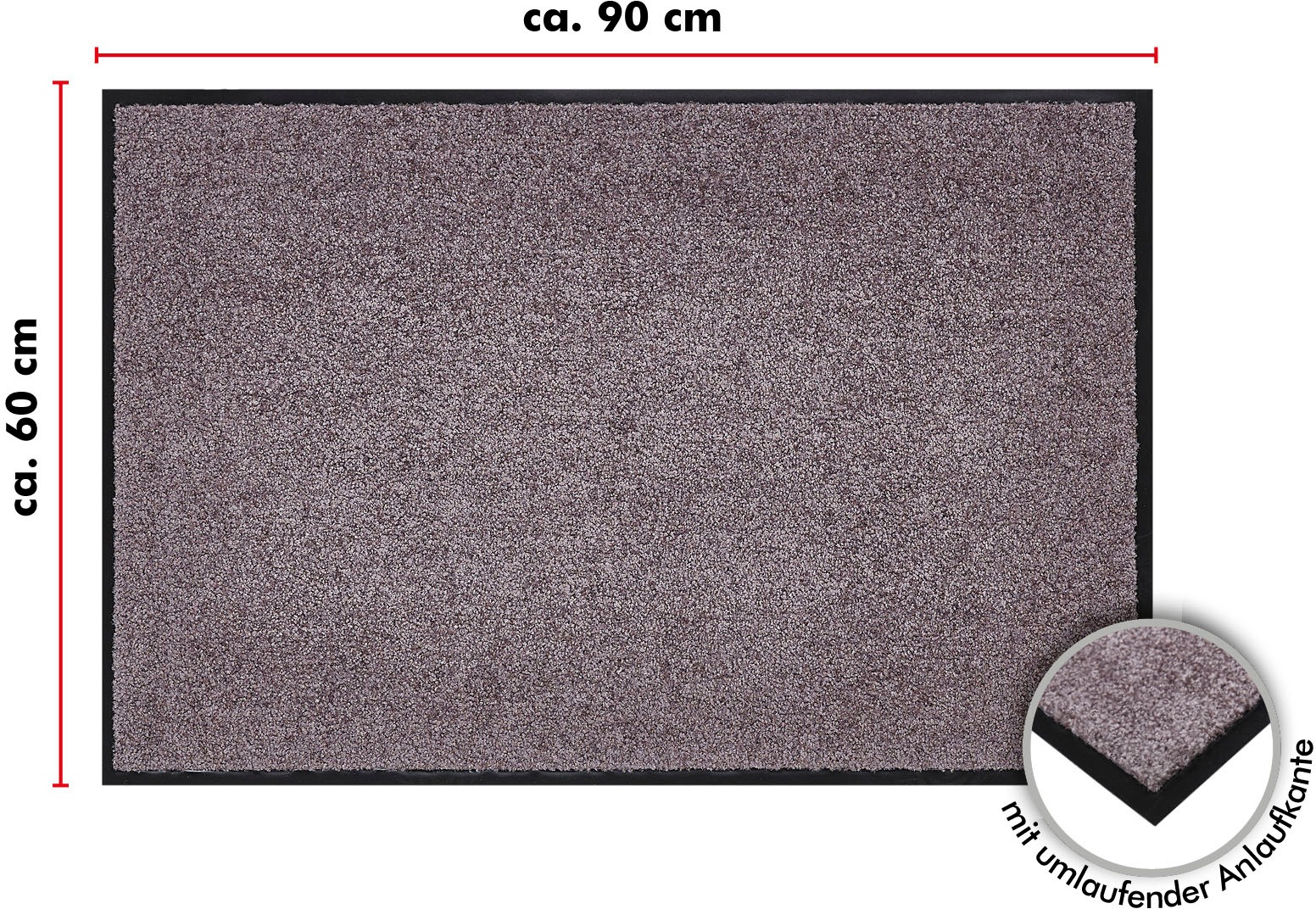 Andiamo Fußmatte »Super Wash & Clean, Made in Belgium«, rechteckig, 7 mm Höhe, Schmutzfangmatte, Uni Farben, rutschhemmend, waschbar
