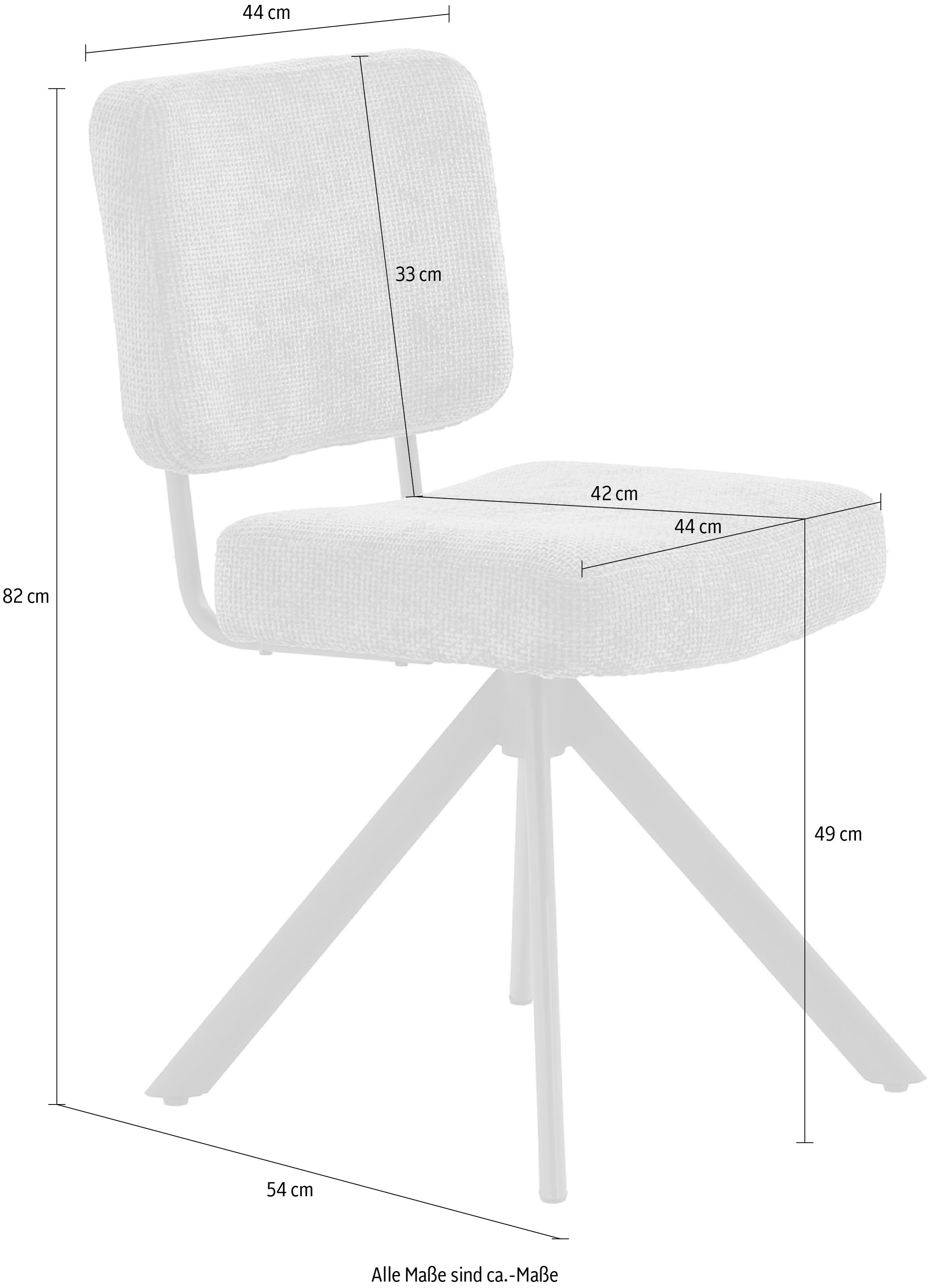 Jockenhöfer Gruppe Drehstuhl »Gloria (Set, 4 St.)«, (Set), 4 St., Chenille, Inklusive Drehfunktion (360°), Taschenfederkern, Chenille