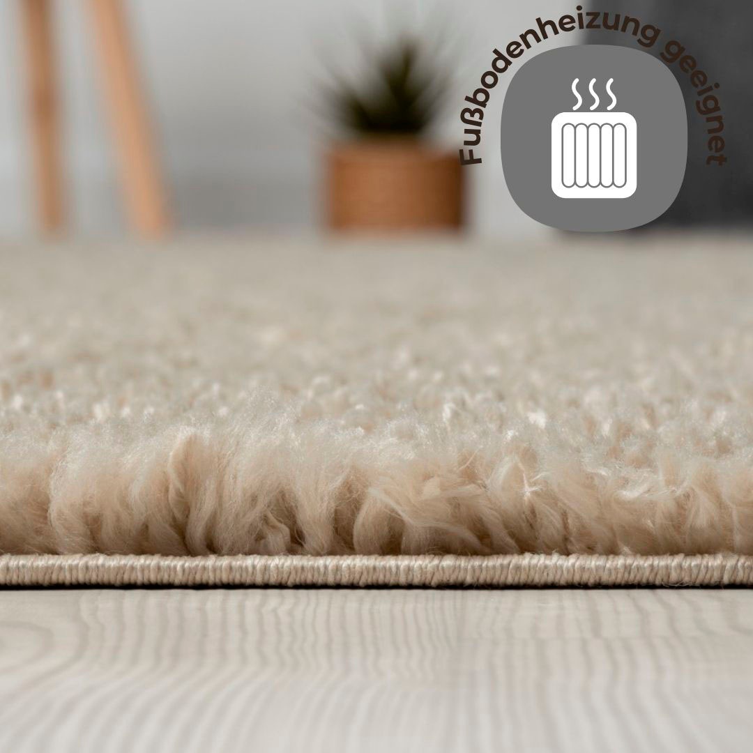 my home Hochflor-Teppich »Banji«, rechteckig, 37 mm Höhe, Uni Farben, weich und flauschig, auch als Läufer & in rund erhältlich
