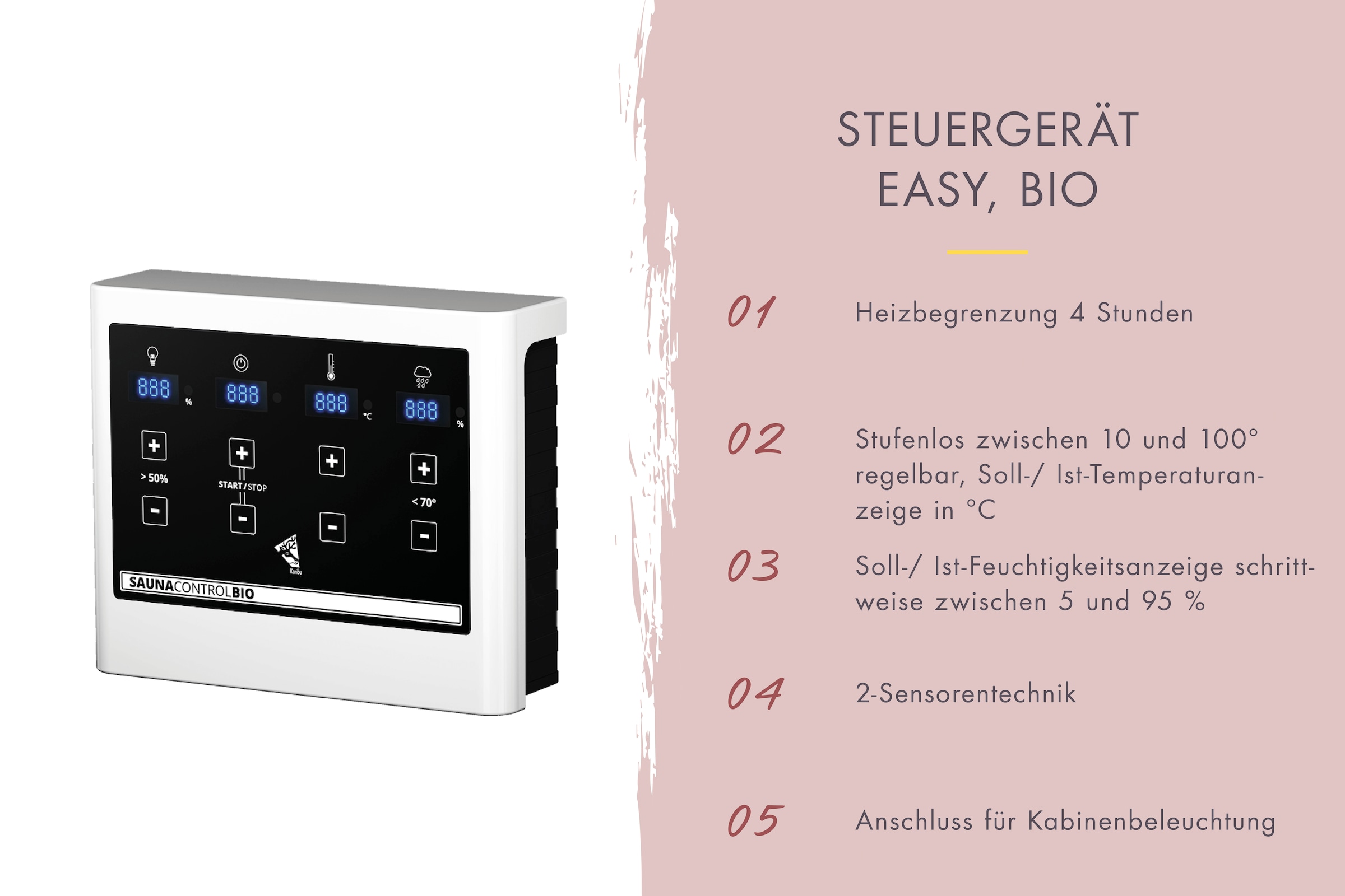 Karibu Sauna »Soraja« Set,  Ofen 9 kW Bio externe Strg easy