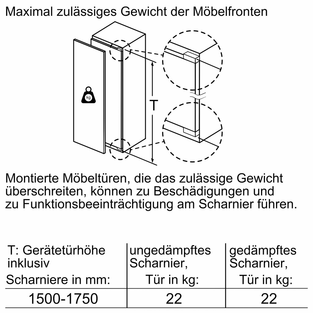 NEFF Einbaukühlschrank »KI8813FE0«, KI8813FE0, 177,2 cm hoch, 56 cm breit