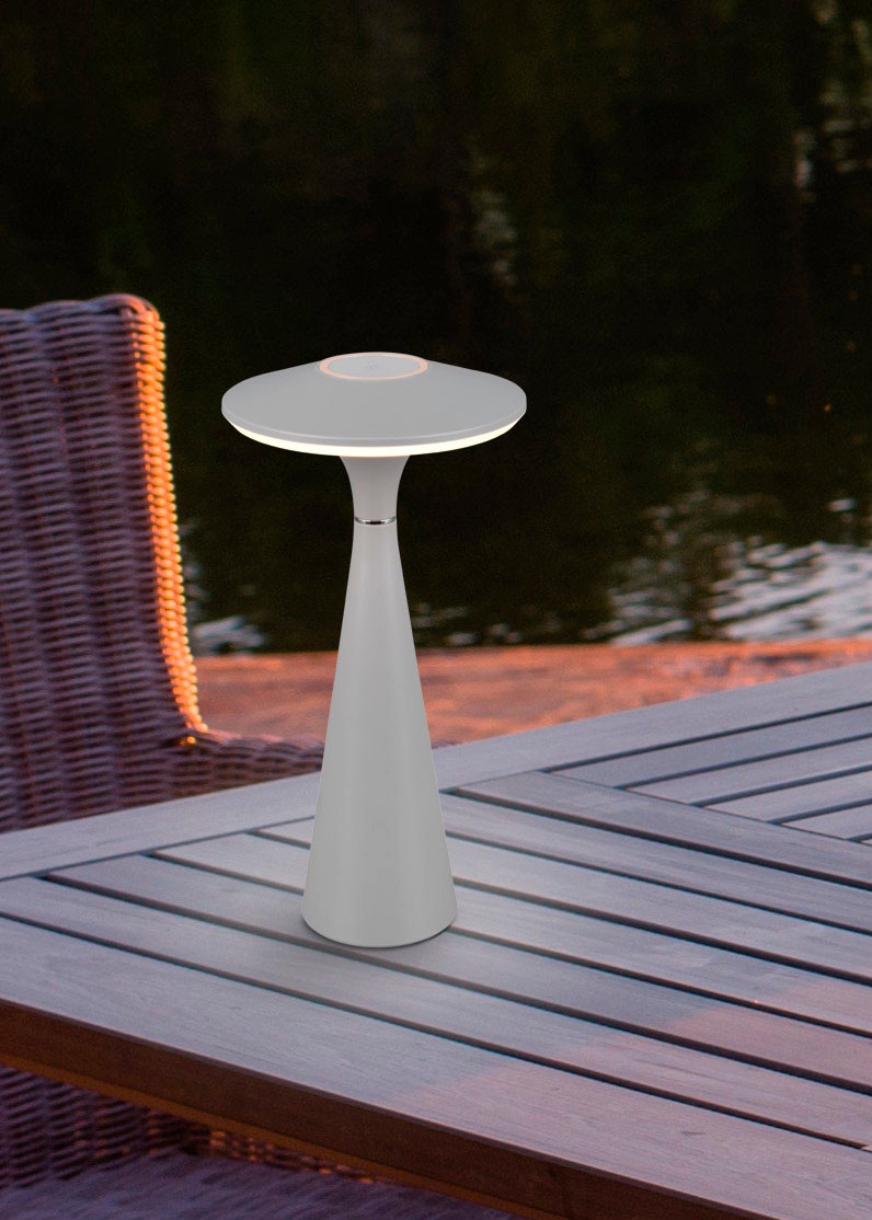 REALITY Leuchten LED Tischleuchte »TORREZ«, 1 flammig, Leuchtmittel LED-Board | LED fest integriert, in-Outdoor Akku Tischlampe mit USB-C, dimmbar, Lichtfarbe einstellbar