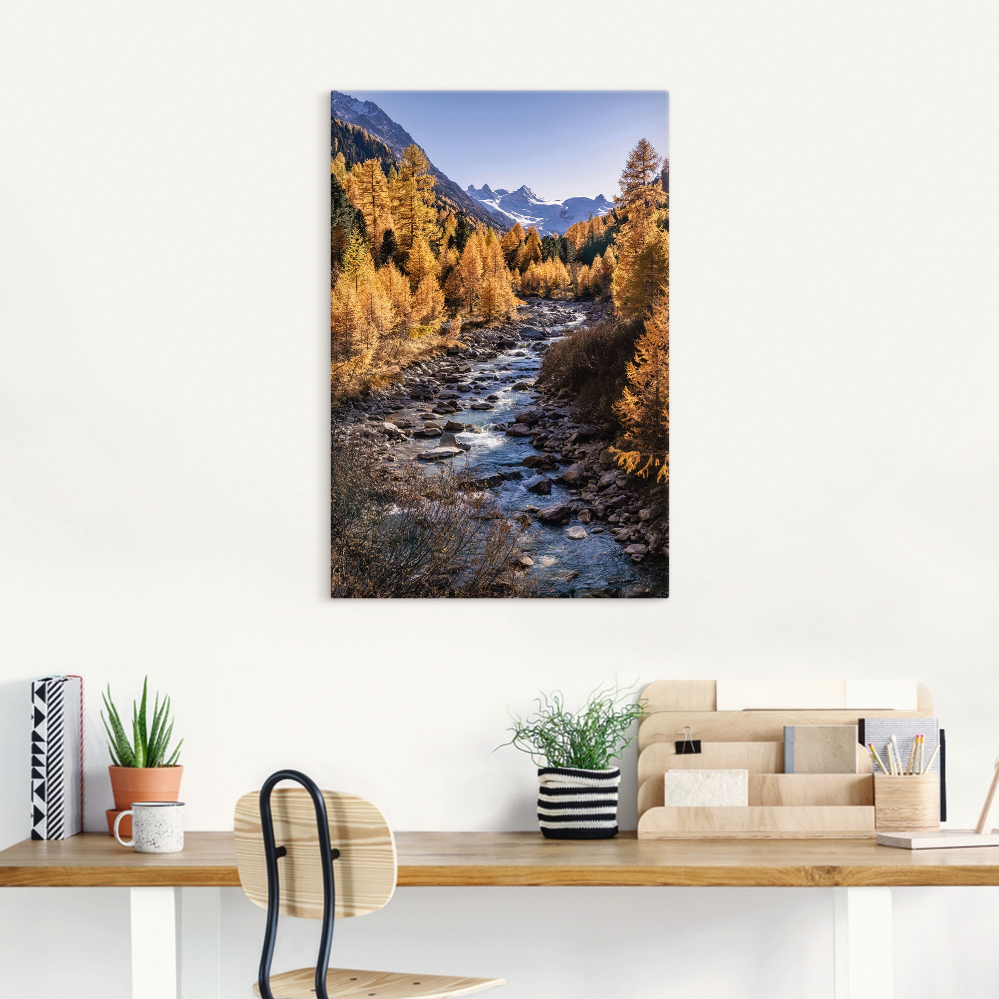 Artland Leinwandbild »Herbst im Oberengadin« Vier Jahreszeiten Bilder 1 Stk günstig online kaufen