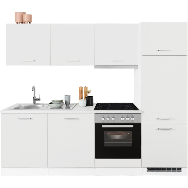 HELD MÖBEL Küchenzeile »Visby«, mit E-Geräten, Breite 240 cm inkl.  Kühlschrank und Geschirrspüler auf Rechnung kaufen
