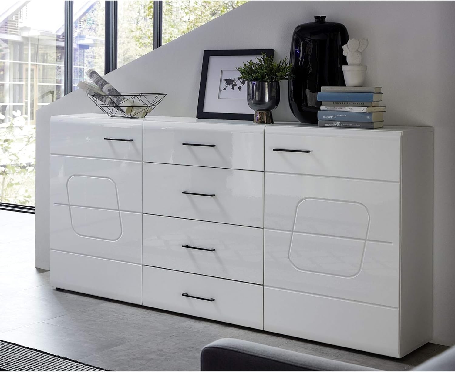 Innostyle Sideboard »SPIRIT PLUS«, (3 St.), weiß hochglanz MDF