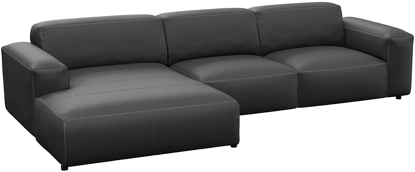 FLEXLUX Ecksofa »Lucera bequem und komfortabel durch hochwertigen Sitzaufbau, L-Form«, modern & anschmiegsam, Kaltschaum, Stahl-Wellenunterfederung