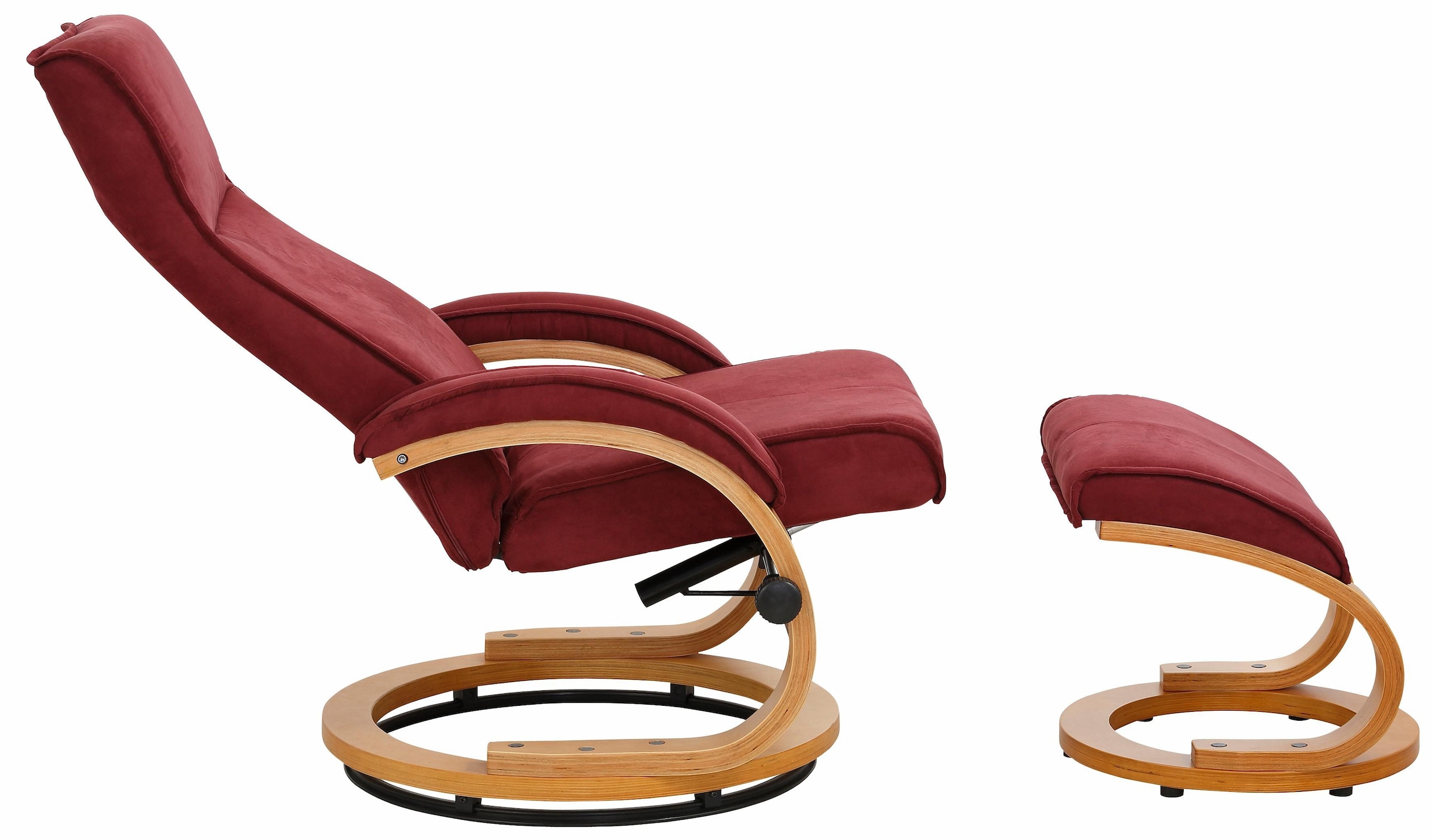 Home affaire Relaxsessel »Paris, TV-Sessel mit Hocker und manueller Liegefunktion«, (Set, 2 St., bestehend aus Sessel und Hocker), Set (Sessel und Hocker), Dreh- und Kippfunktion