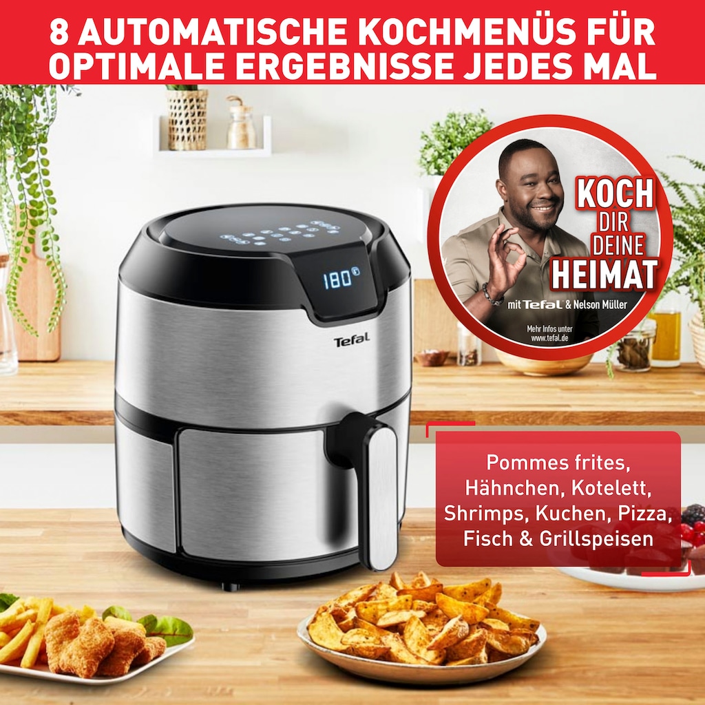 Tefal Heißluftfritteuse »EY401D.HERO Easy Fry Deluxe«, 1500 W, mit Zubehör, Fassungsvermögen 1,4 kg, 8 automatische Programme